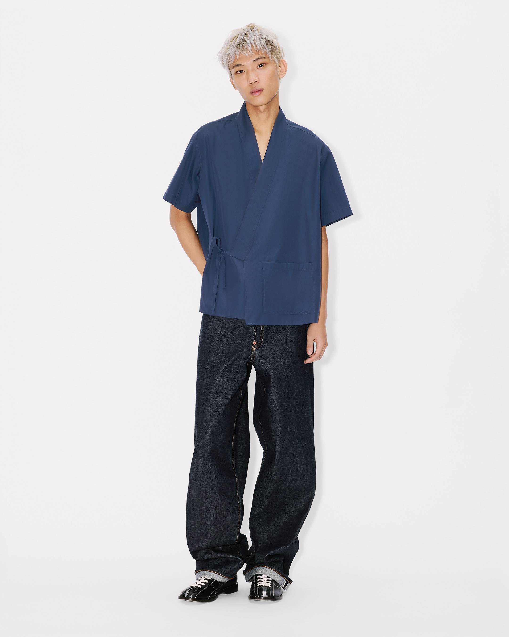 Kimono short sleeve shirt in cotton