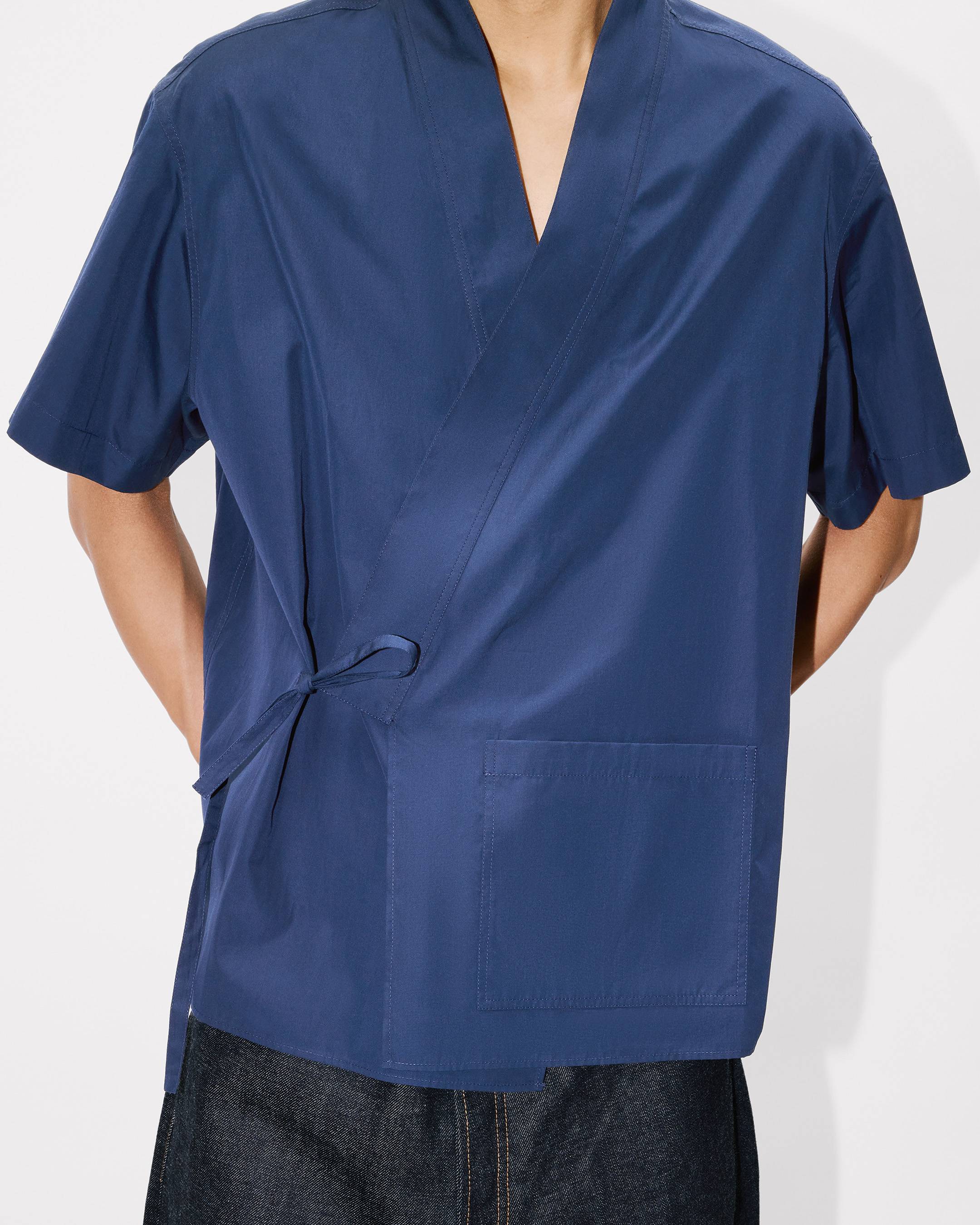 Kimono short sleeve shirt in cotton