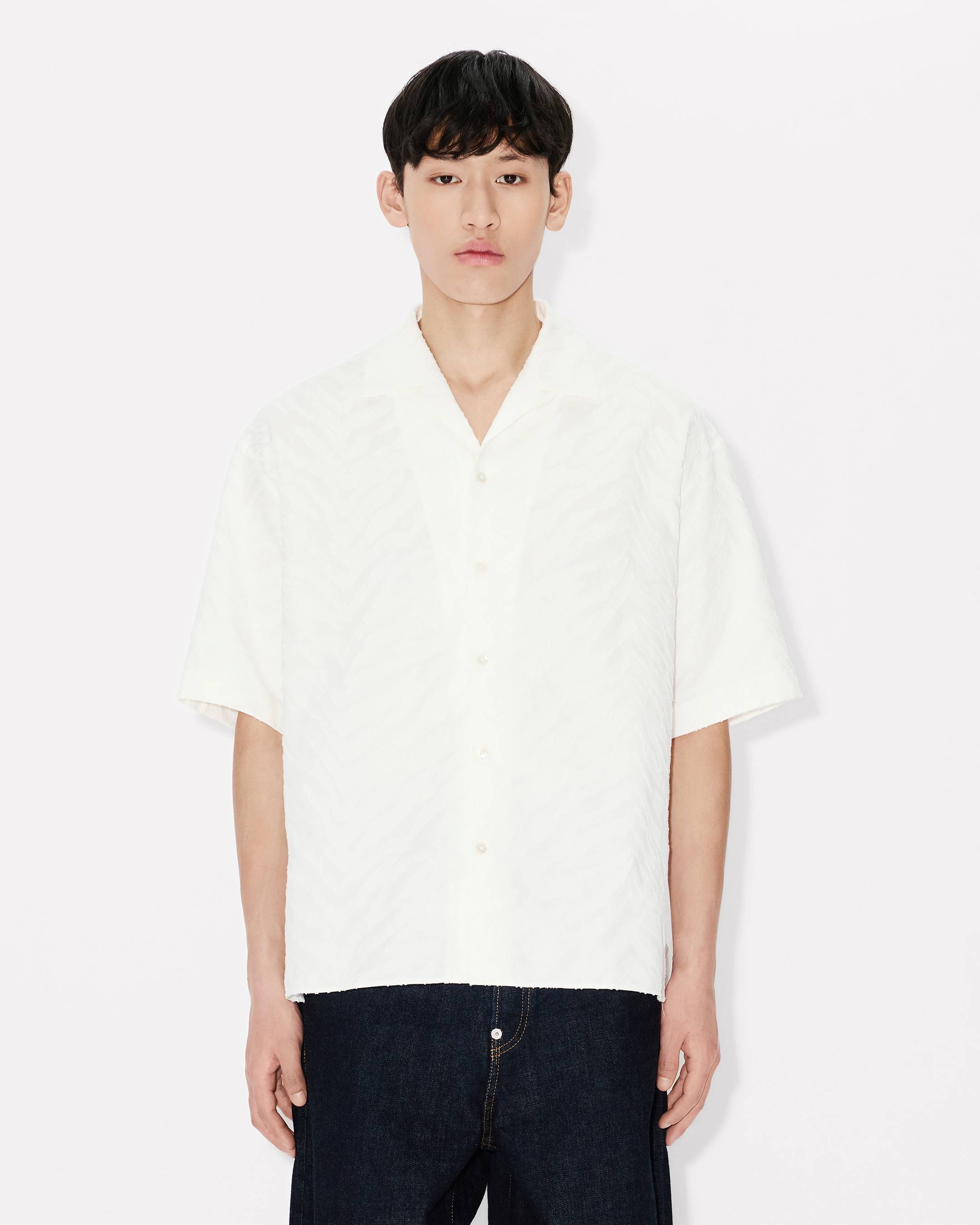 KENZO Tiger' hawaiian short sleeve shirt in cotton jacquard