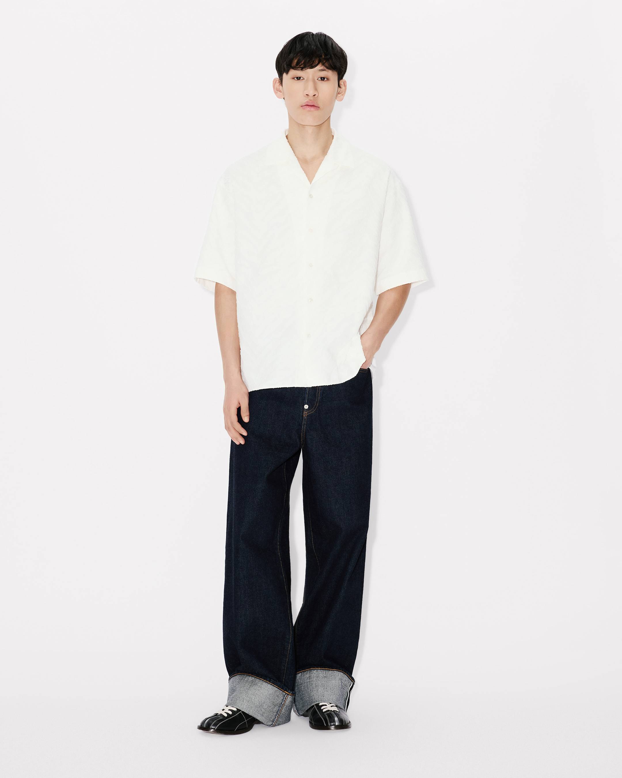KENZO Tiger' hawaiian short sleeve shirt in cotton jacquard