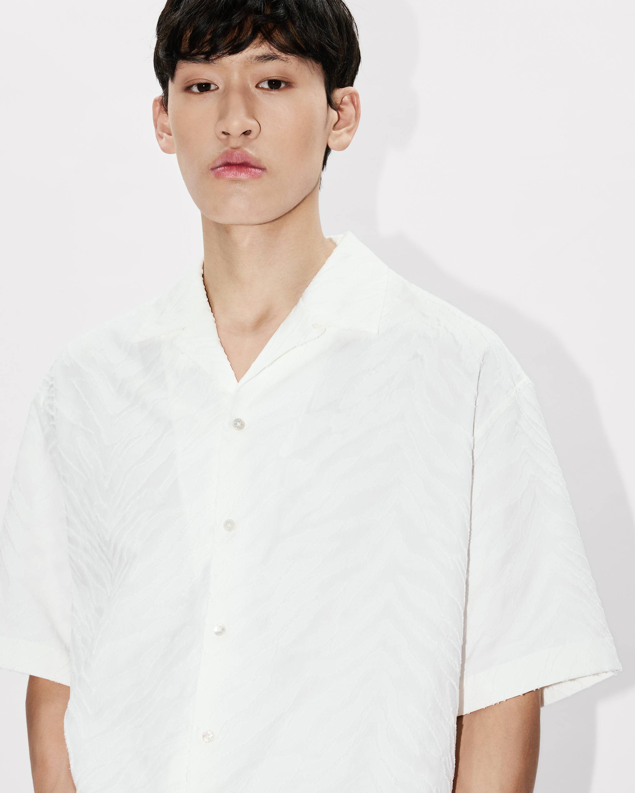 KENZO Tiger' hawaiian short sleeve shirt in cotton jacquard