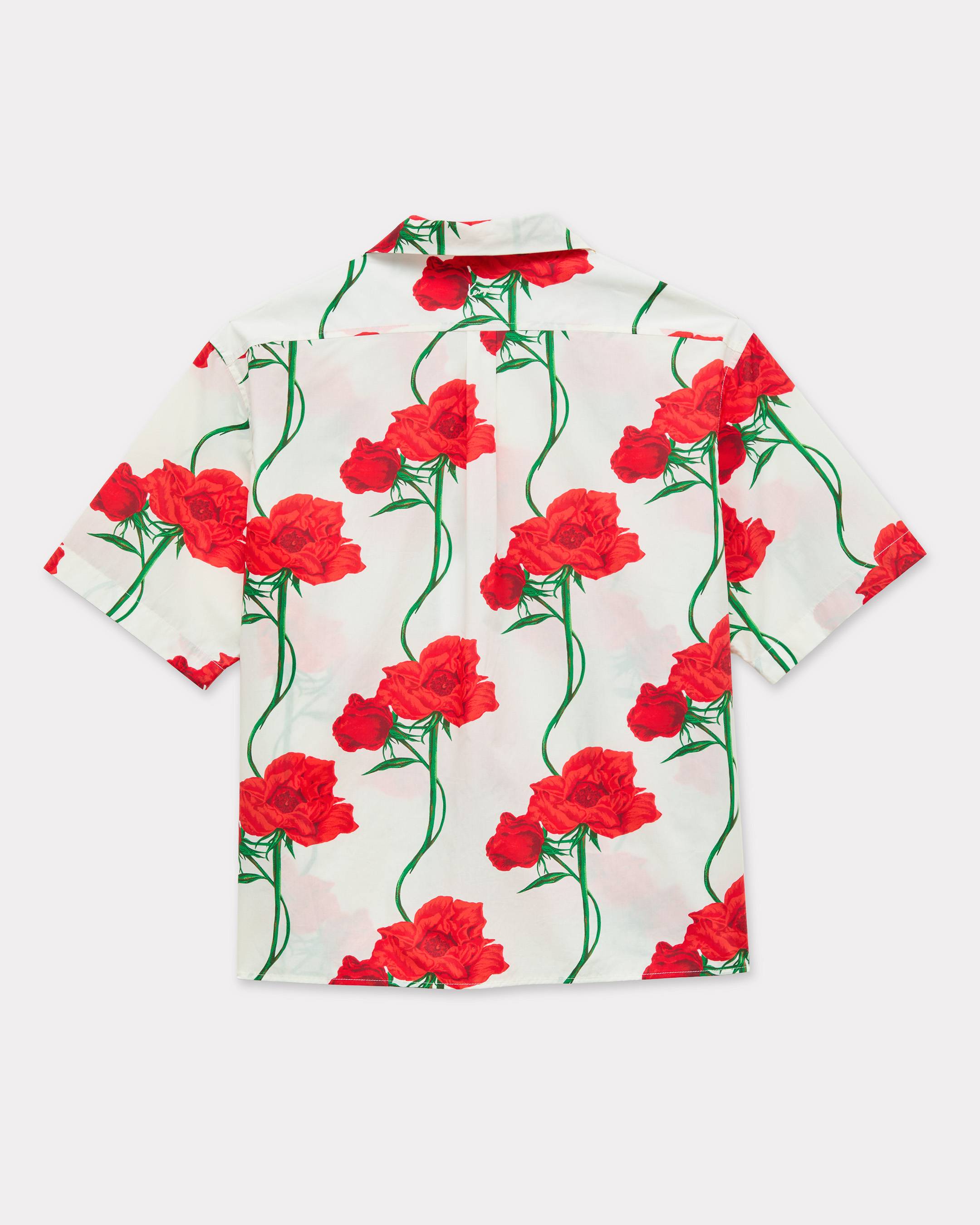 'KENZO Archive Rose' hawaiian short sleeve shirt in cotton