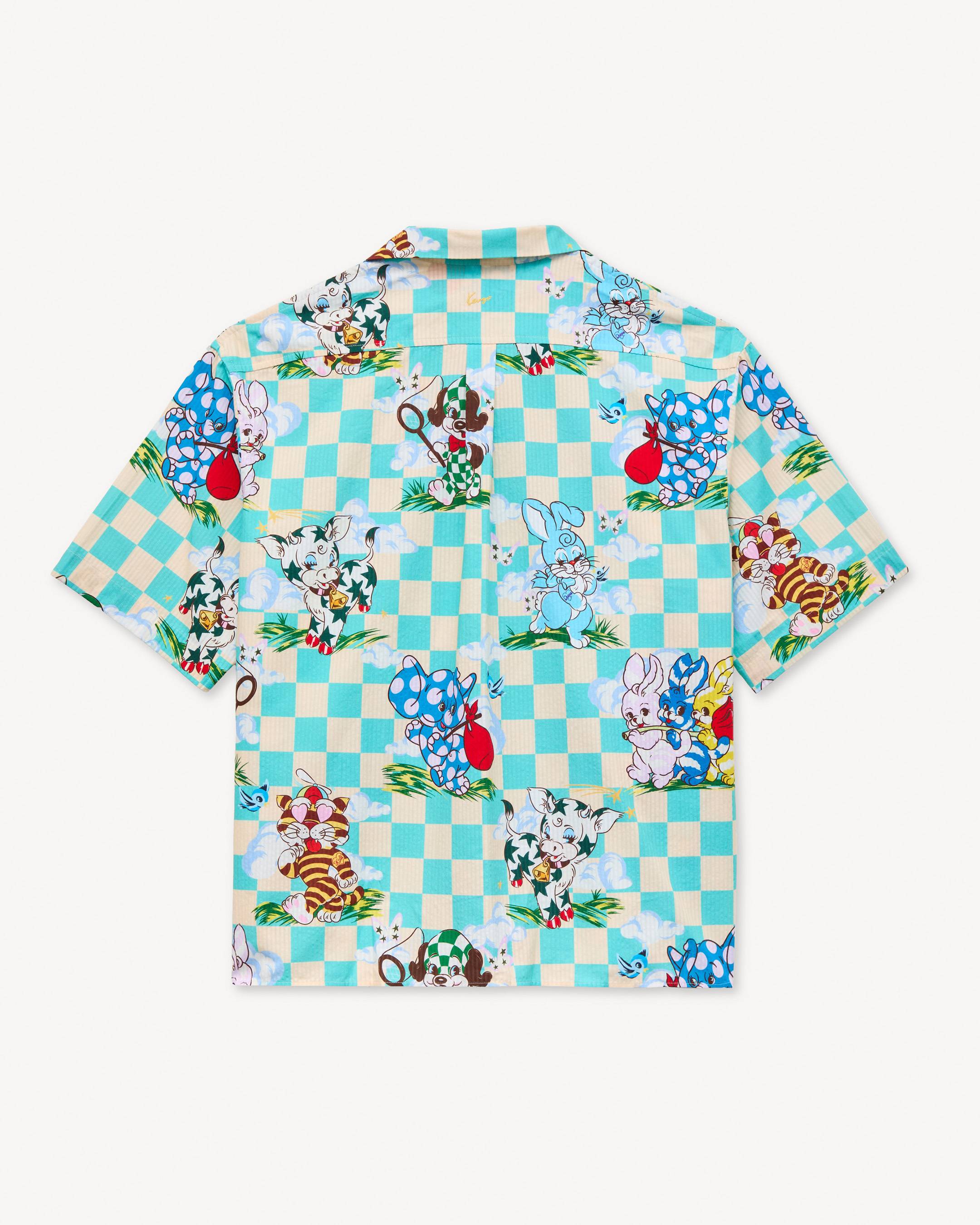 KENZO ドット柄 半袖シャツ 34 KENZO Cartoon' hawaiian short sleeve shirt in cotton seersucker