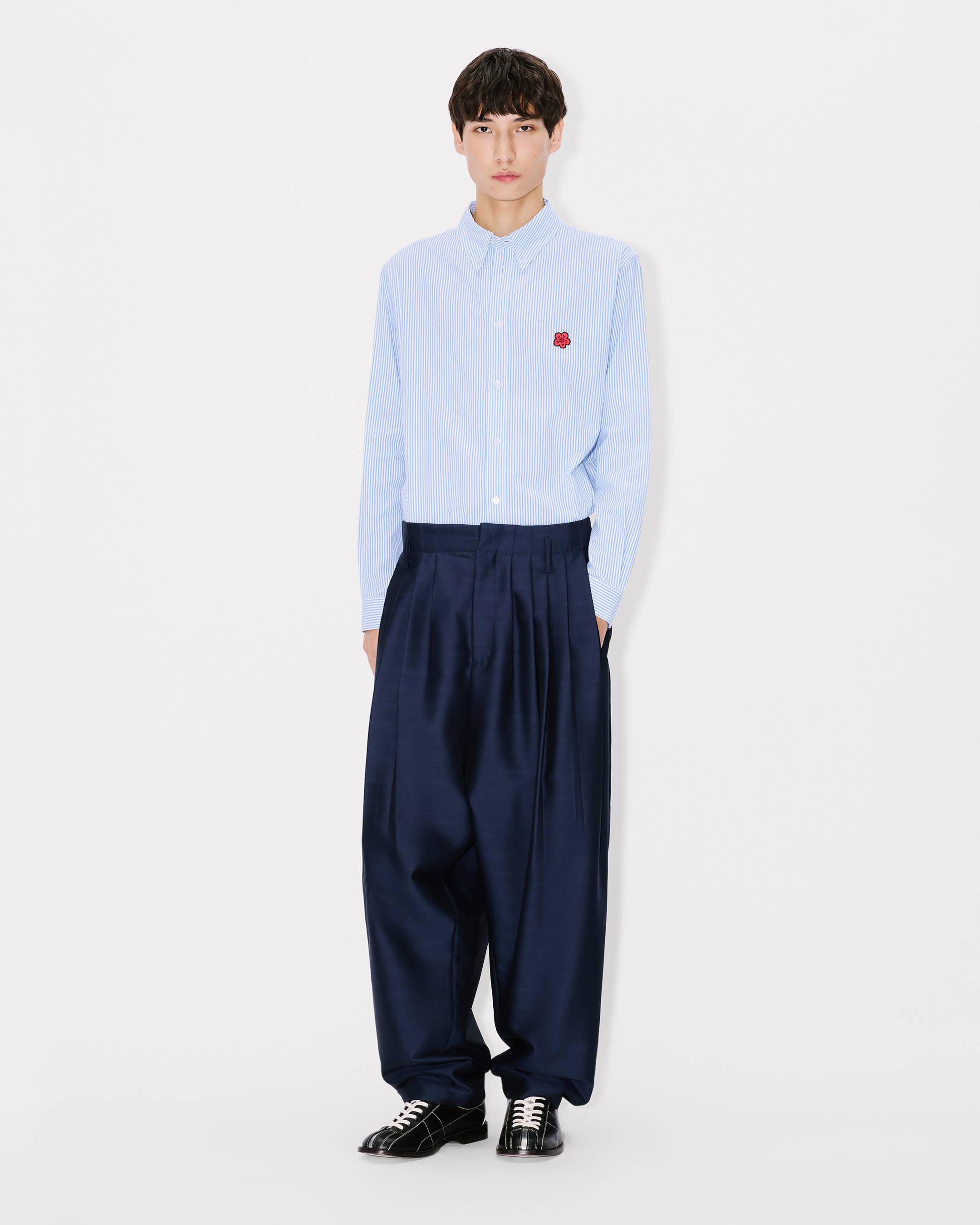 Camisa informal de seersucker y algod&oacute;n bordada 'Boke Flower'