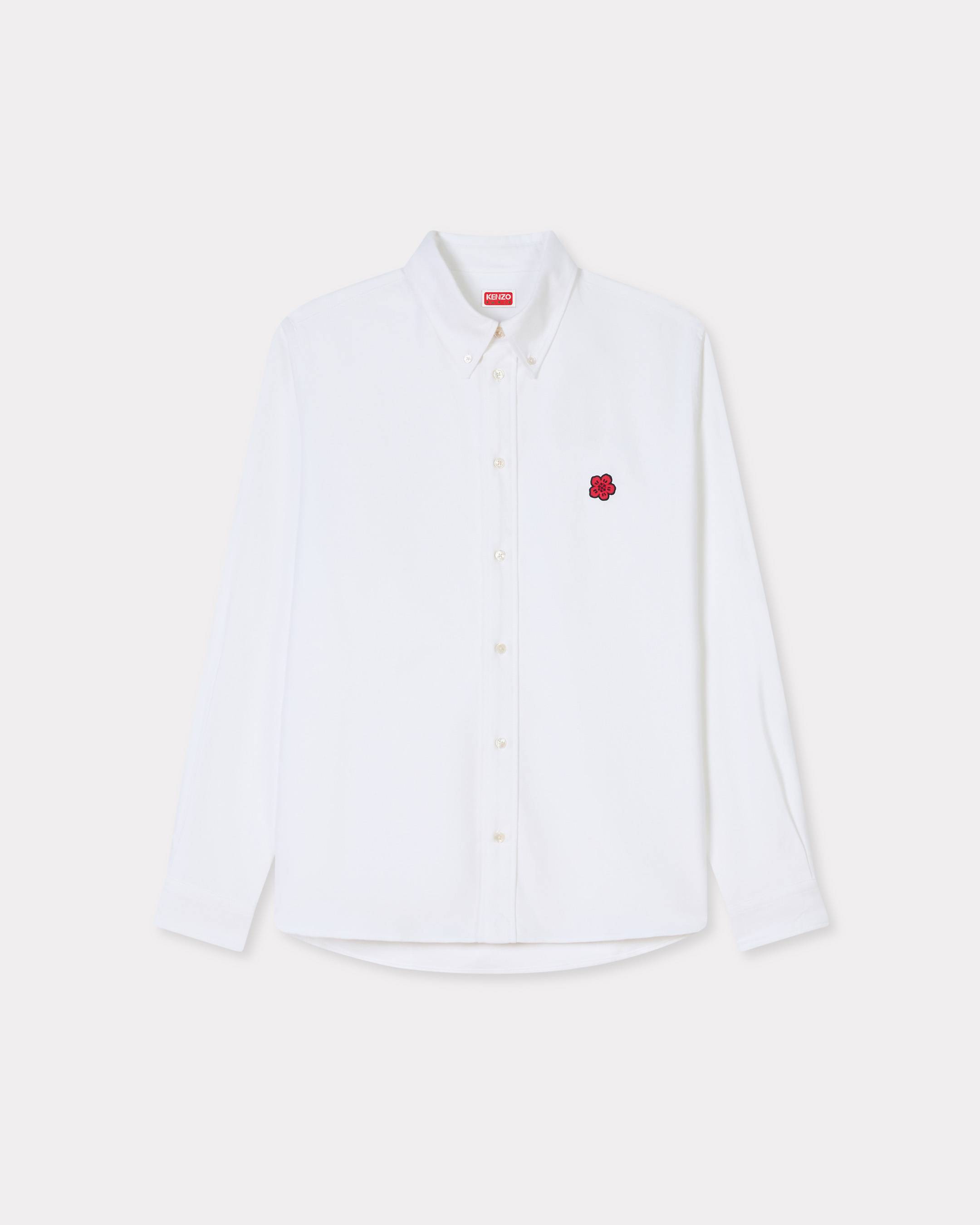 Chemise casual brod&eacute;e 'Boke Flower' en coton oxford