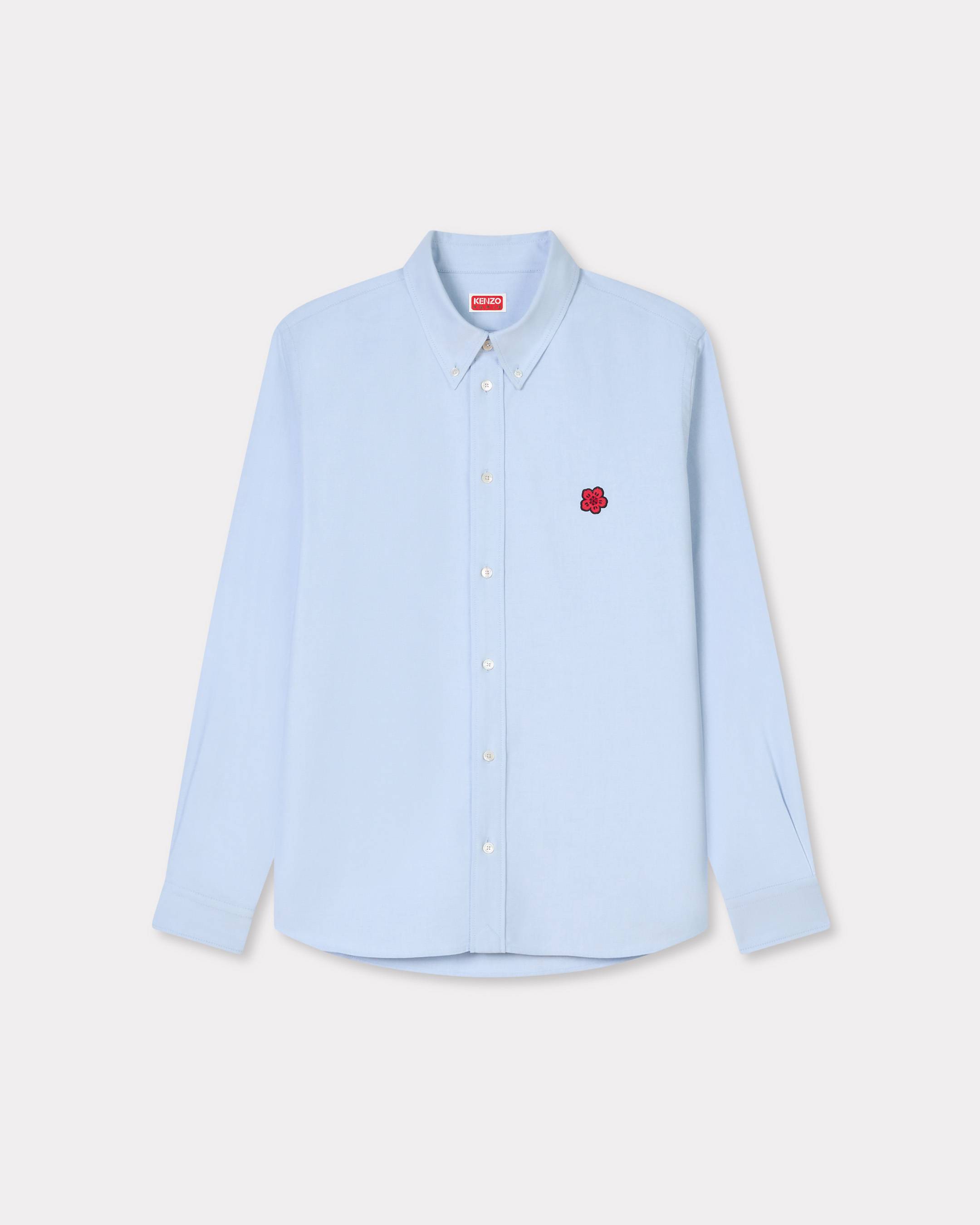 'Boke Flower' embroidered casual shirt in cotton oxford