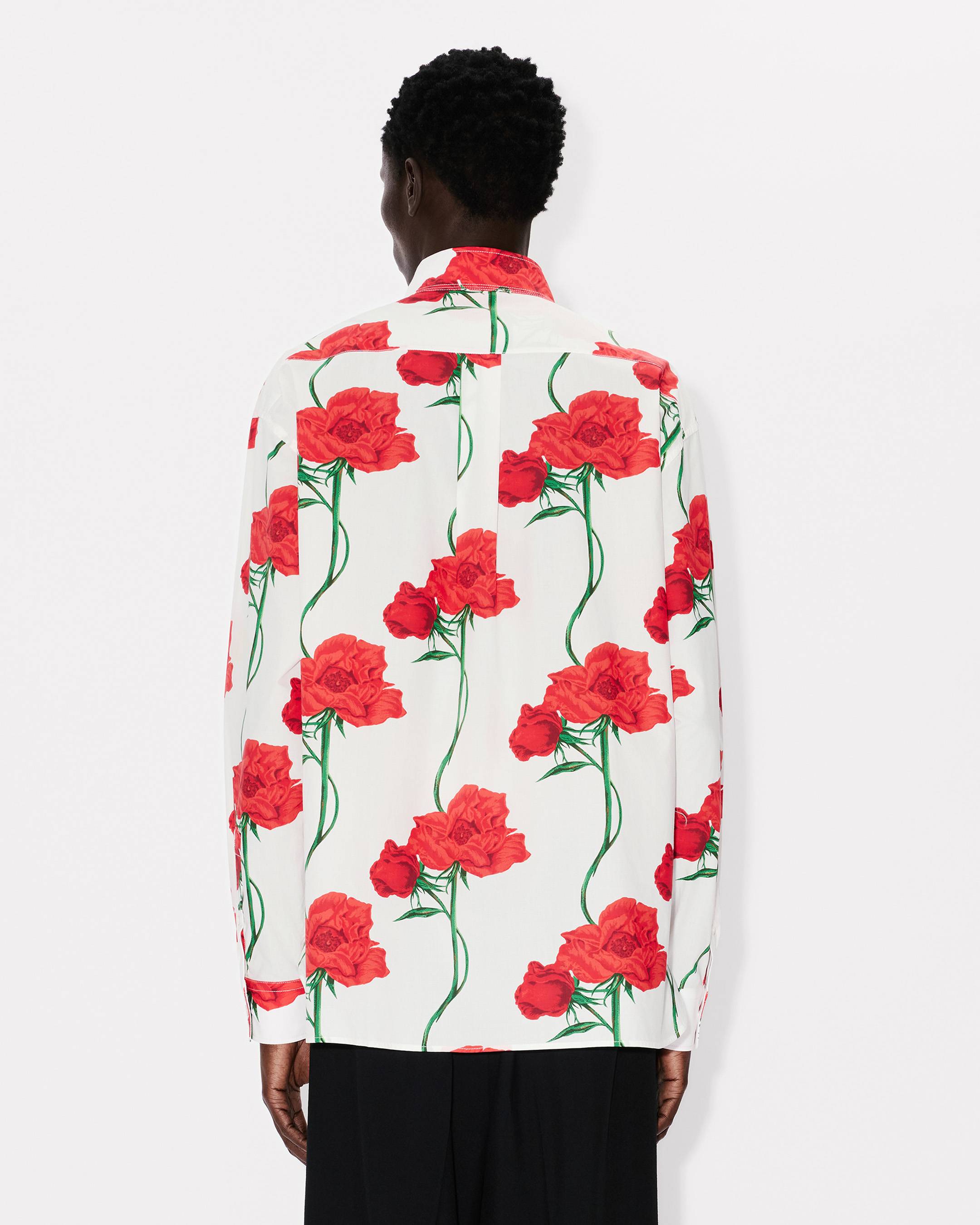 'KENZO Archive Rose' double breasted shirt in cotton