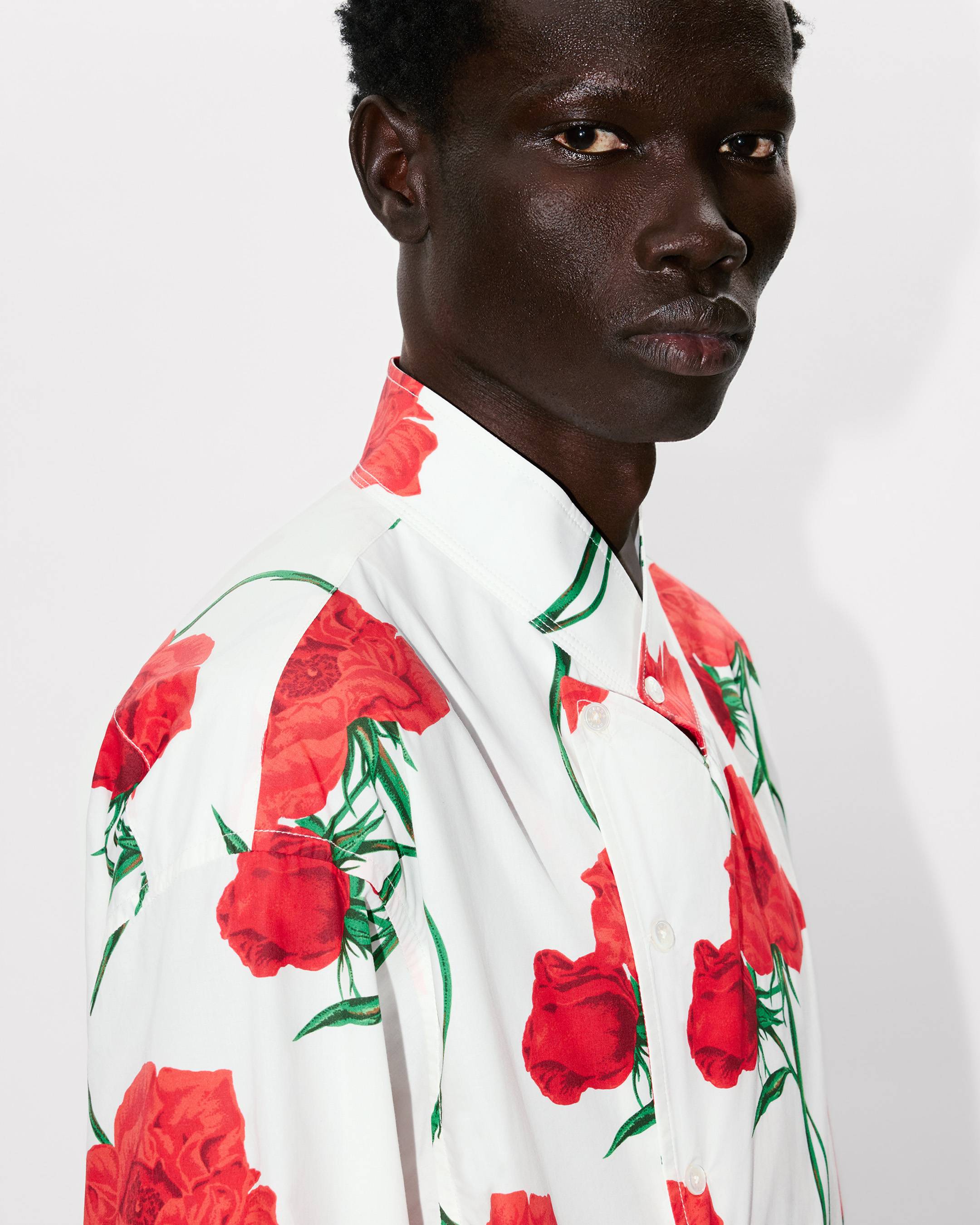 'KENZO Archive Rose' double breasted shirt in cotton