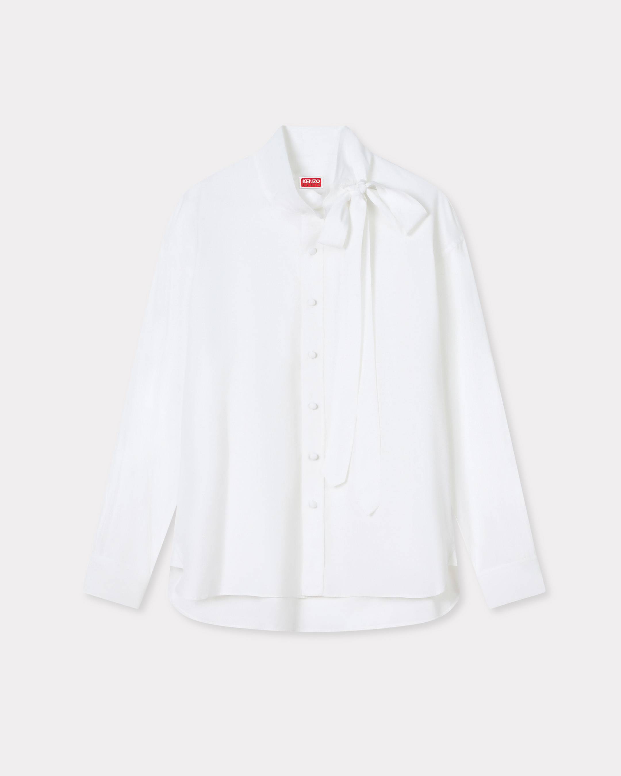 Camisa de algod&oacute;n con cuello lazo