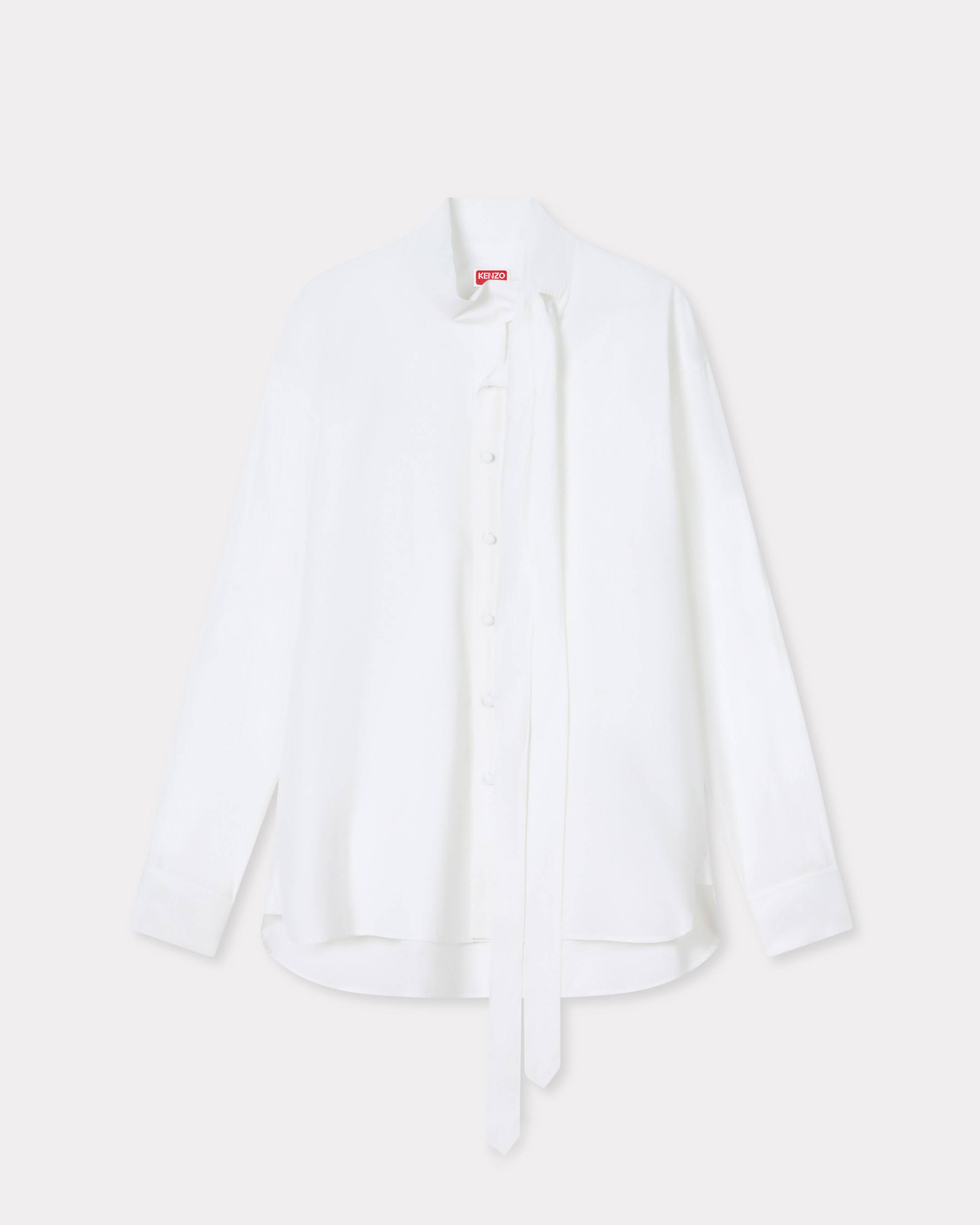 Camisa de algod&oacute;n con cuello lazo