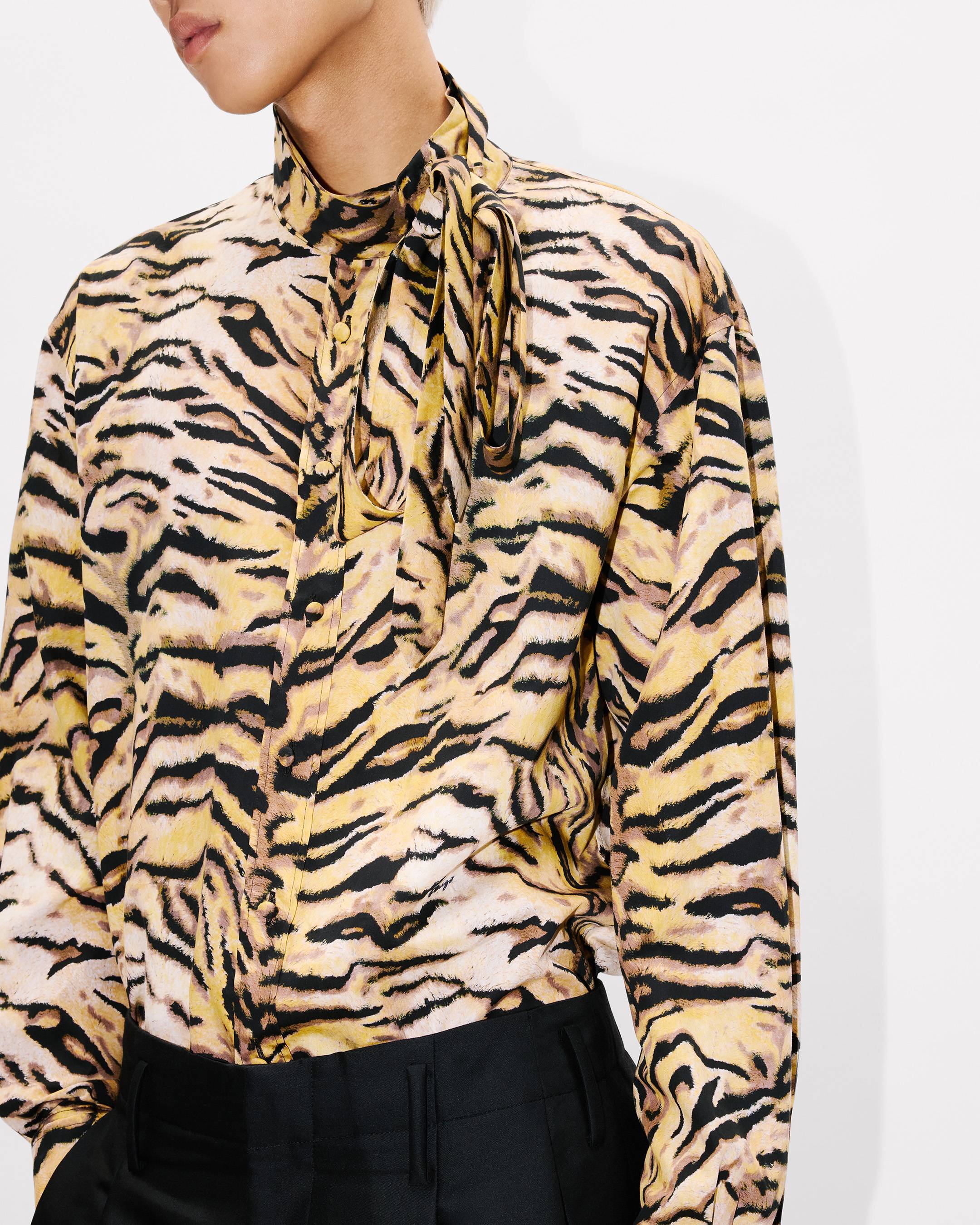 Camisa de algod&oacute;n con lazo 'KENZO Tiger'