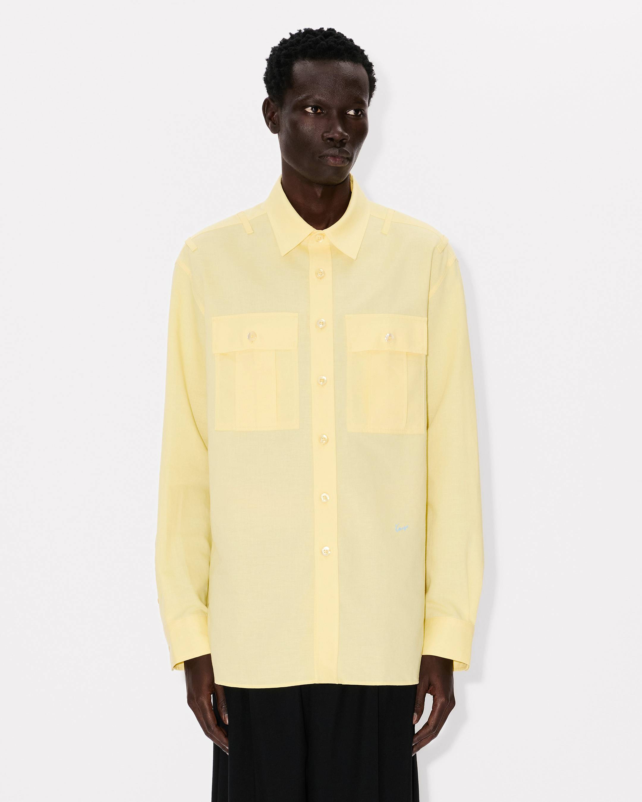 Cargo overshirt in cotton linen