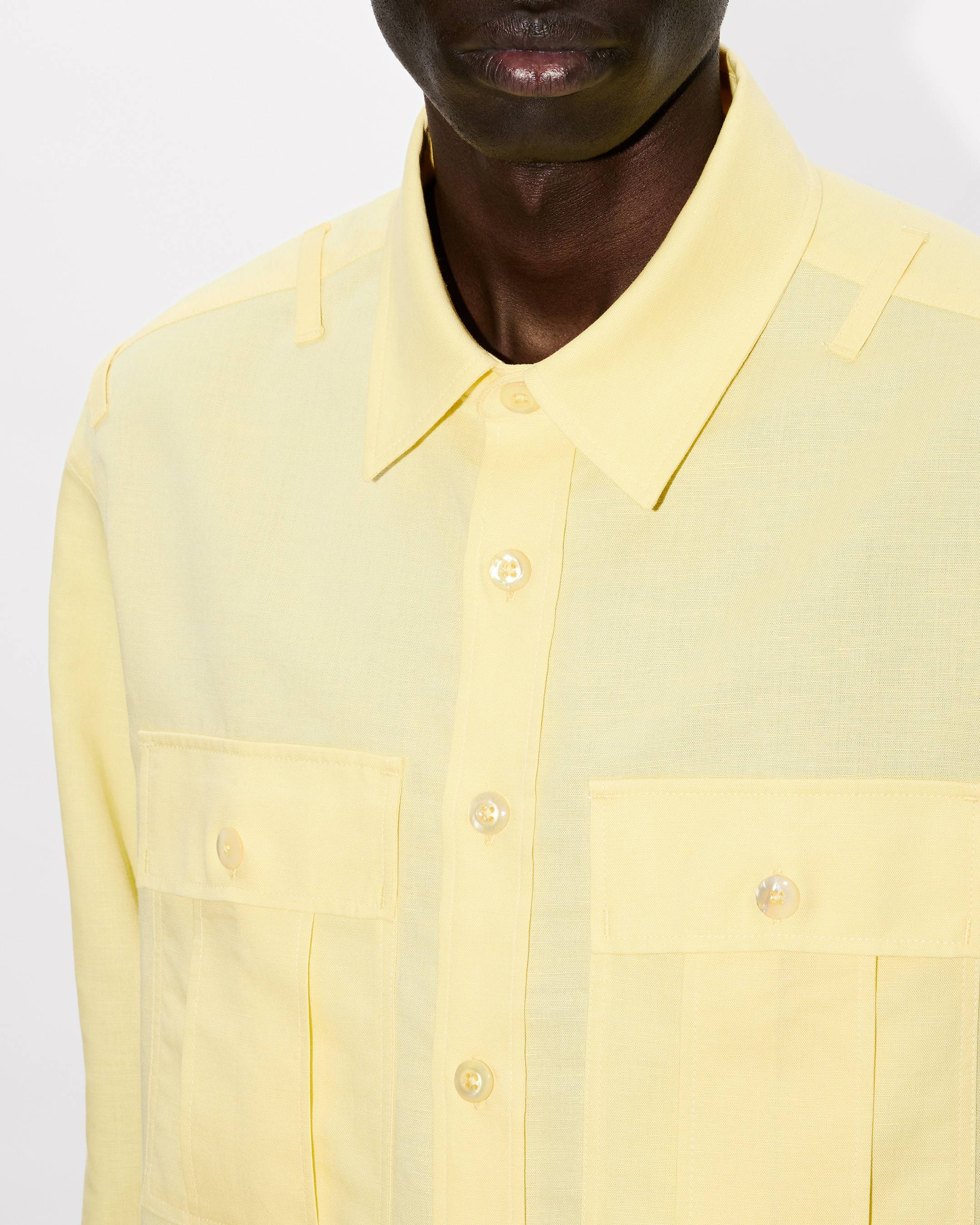 Cargo overshirt in cotton linen