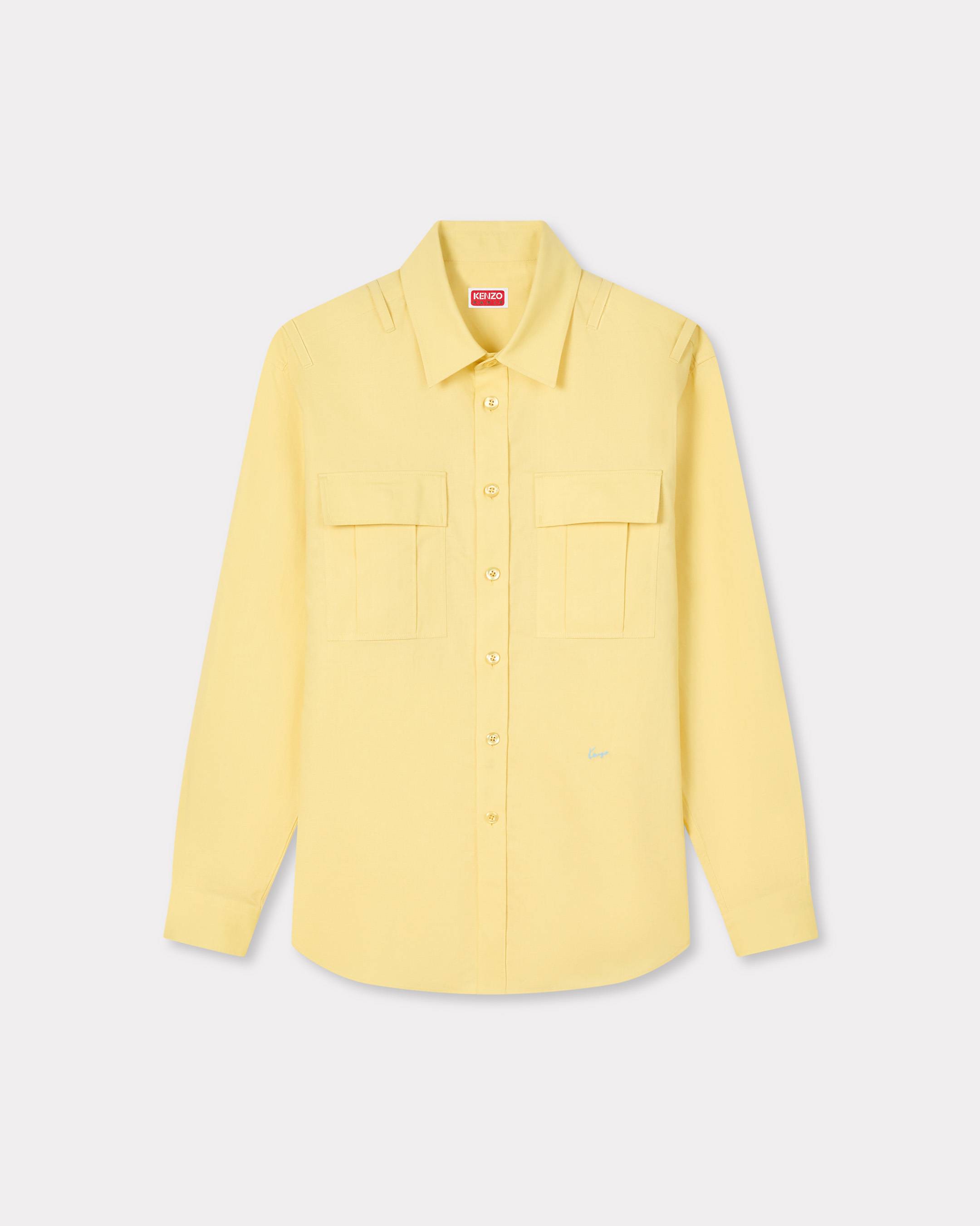 Cargo overshirt in cotton linen