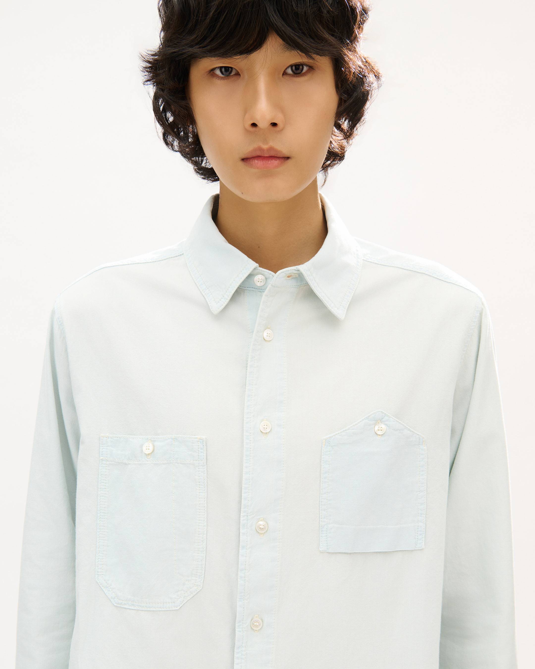 Workwear shirt in stone bleach chambray