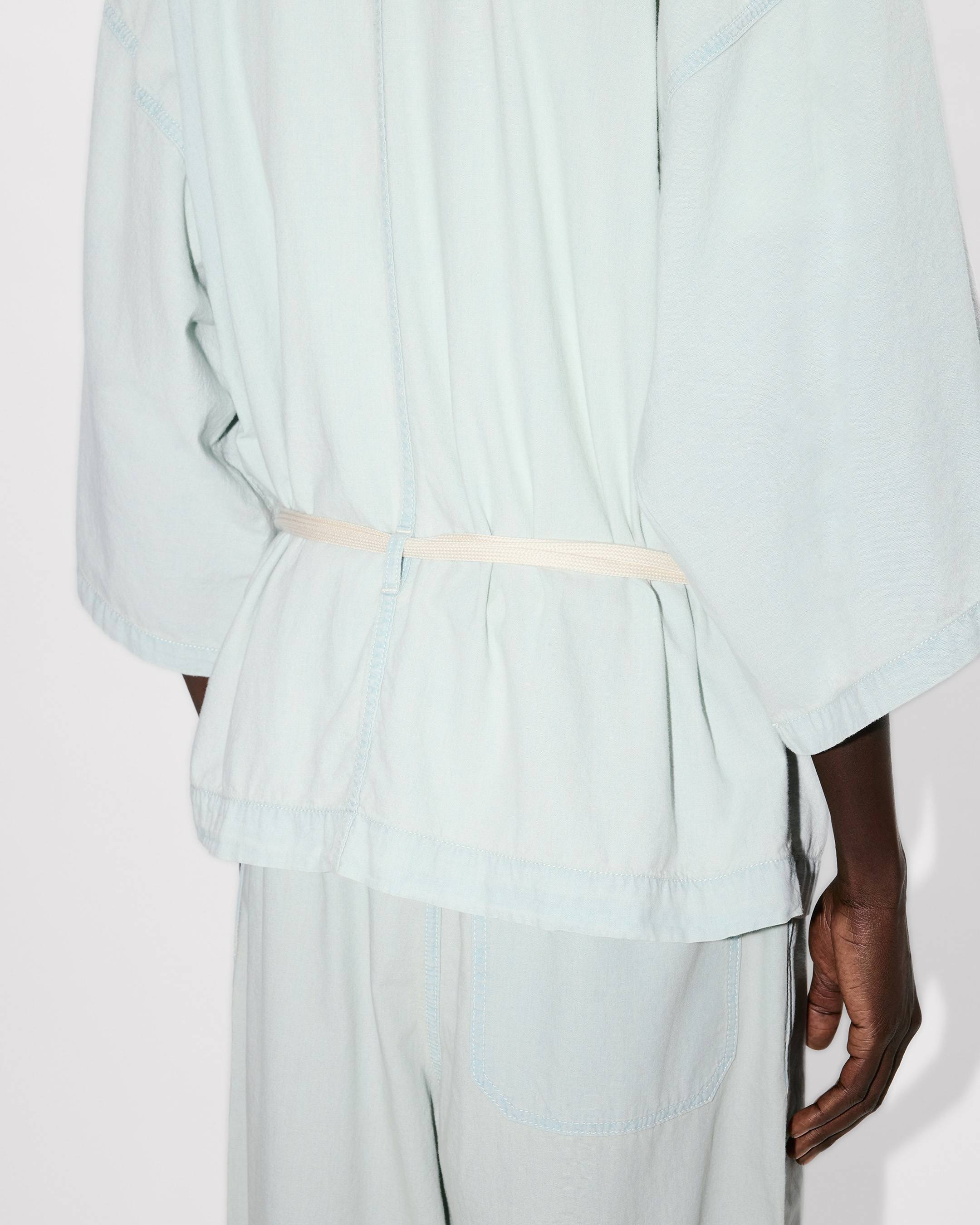 Oversized kimono shirt in stone bleach chambray