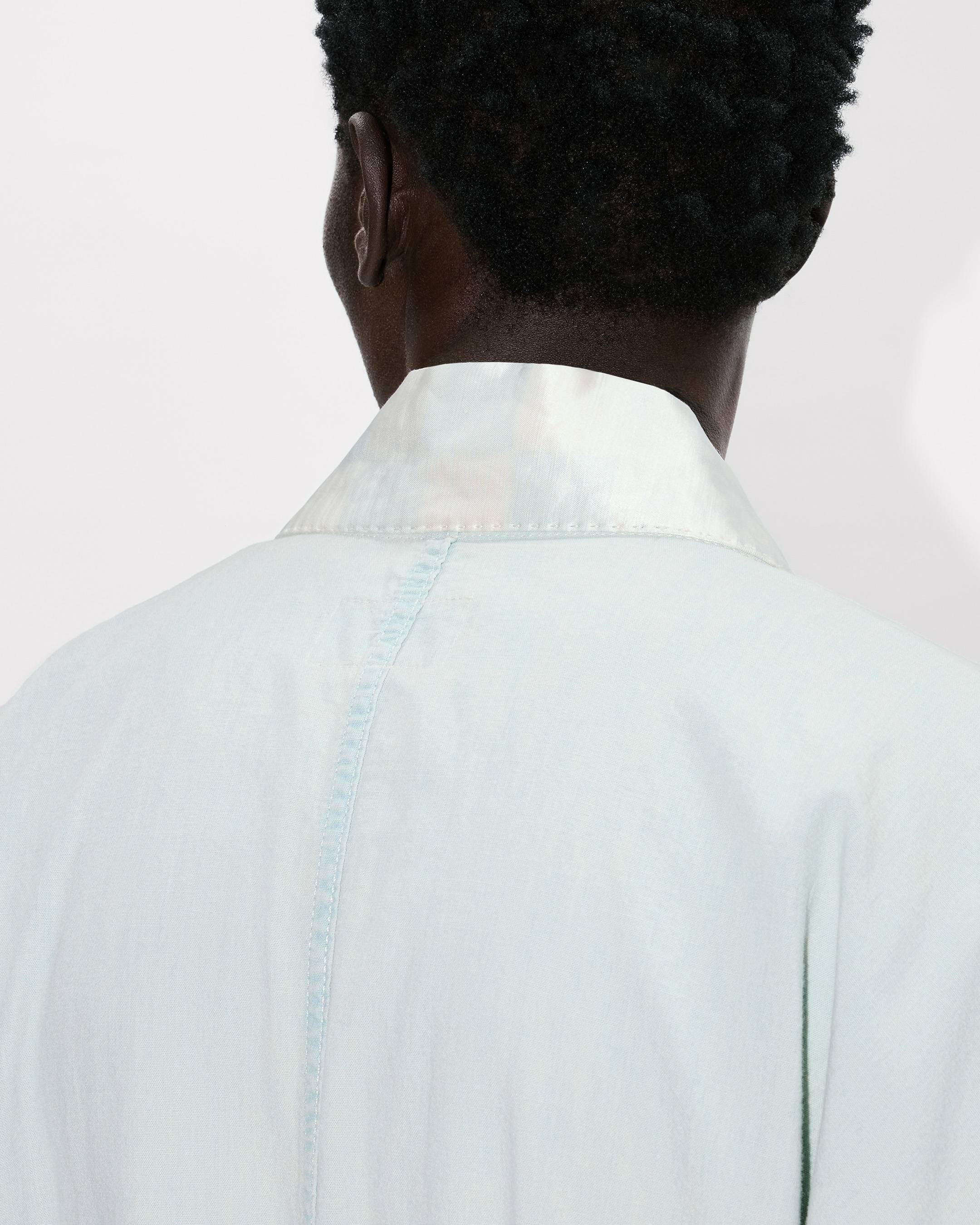 Oversized kimono shirt in stone bleach chambray