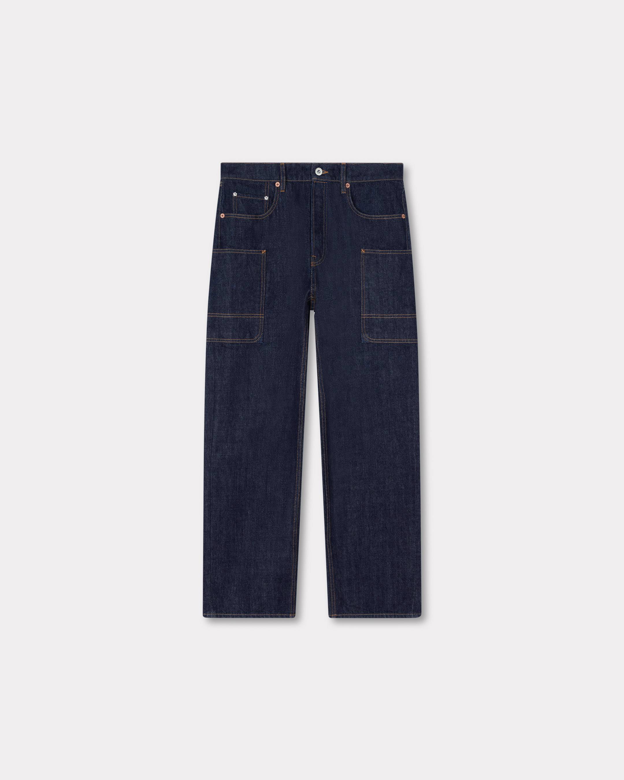 KENZO ' Winter Holidays' Cargo Monkey Fit Jeans In Japanese Denim, Man, Rinse Blue Size 34, Denim