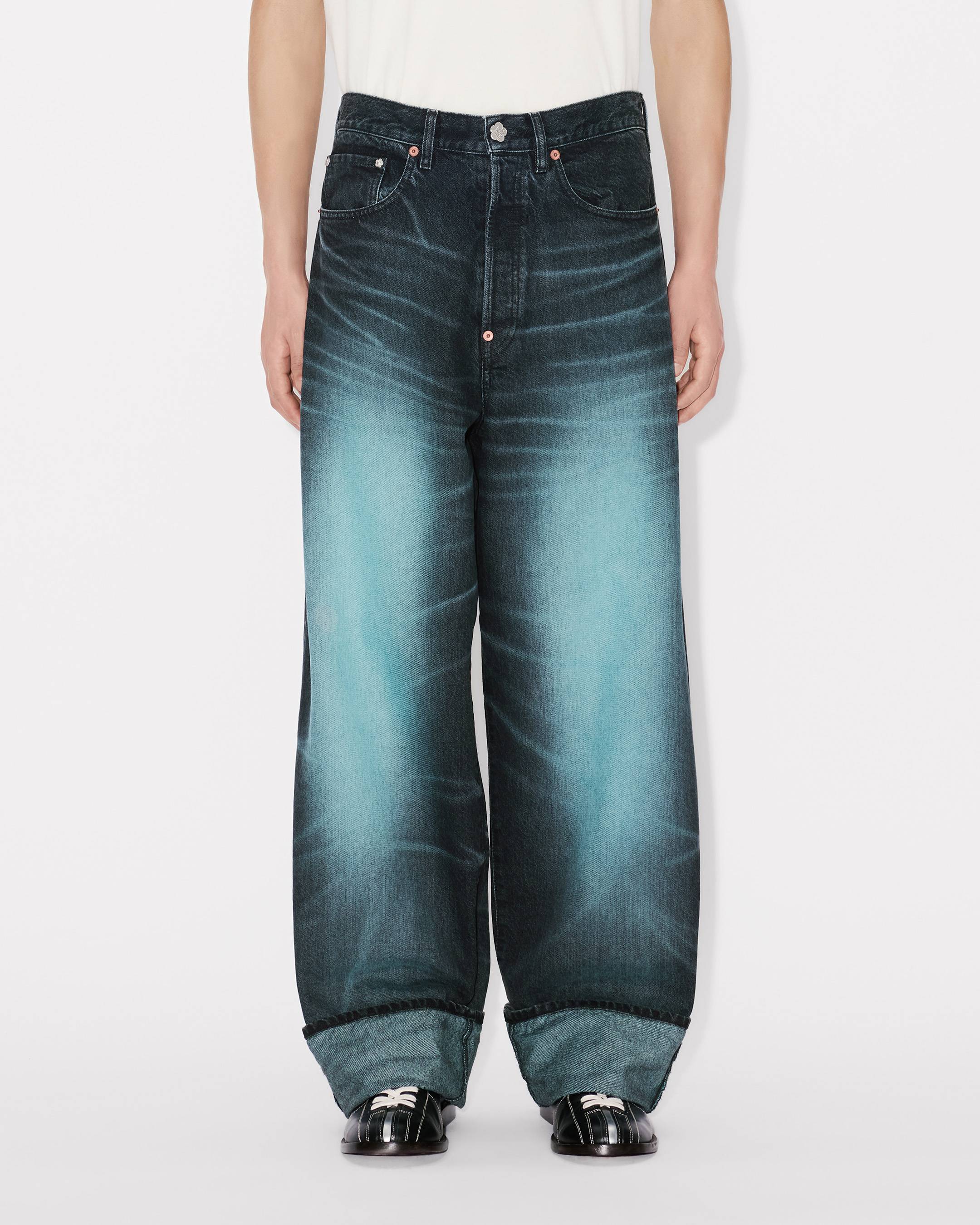 Turn up wide fit jeans in japanese denim | Men's | KENZO