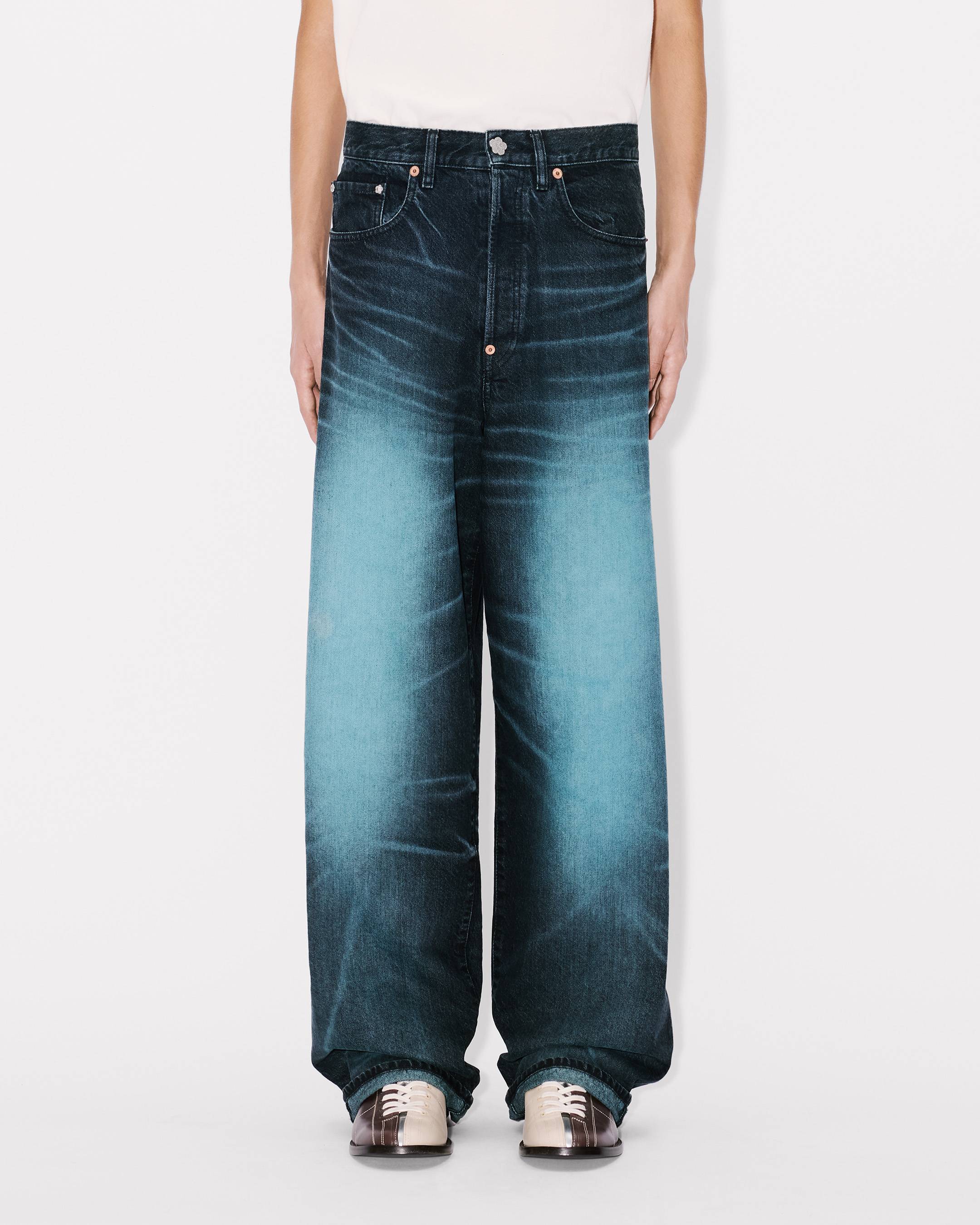 Turn up wide fit jeans in japanese denim