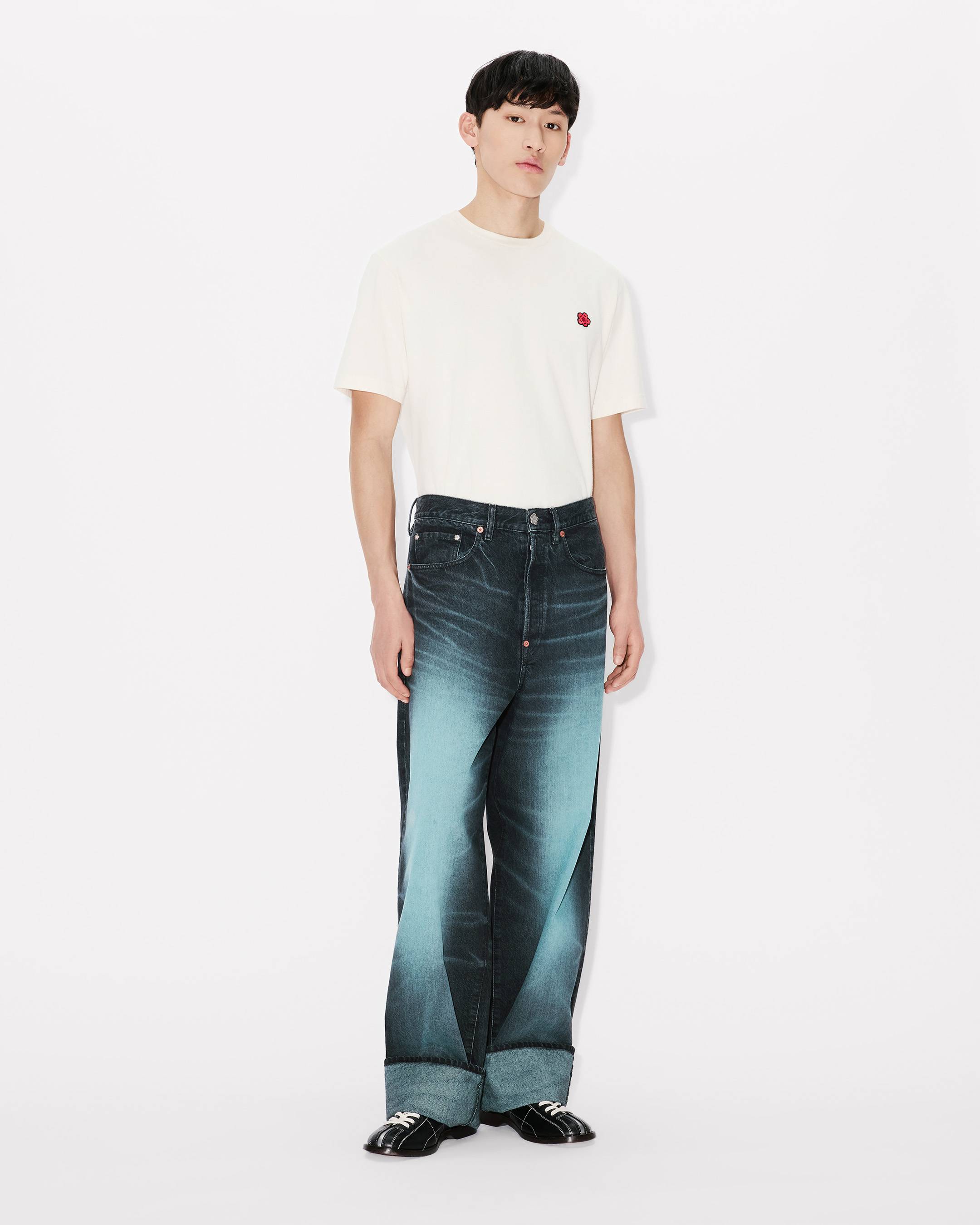 Turn up wide fit jeans in japanese denim | Men's | KENZO