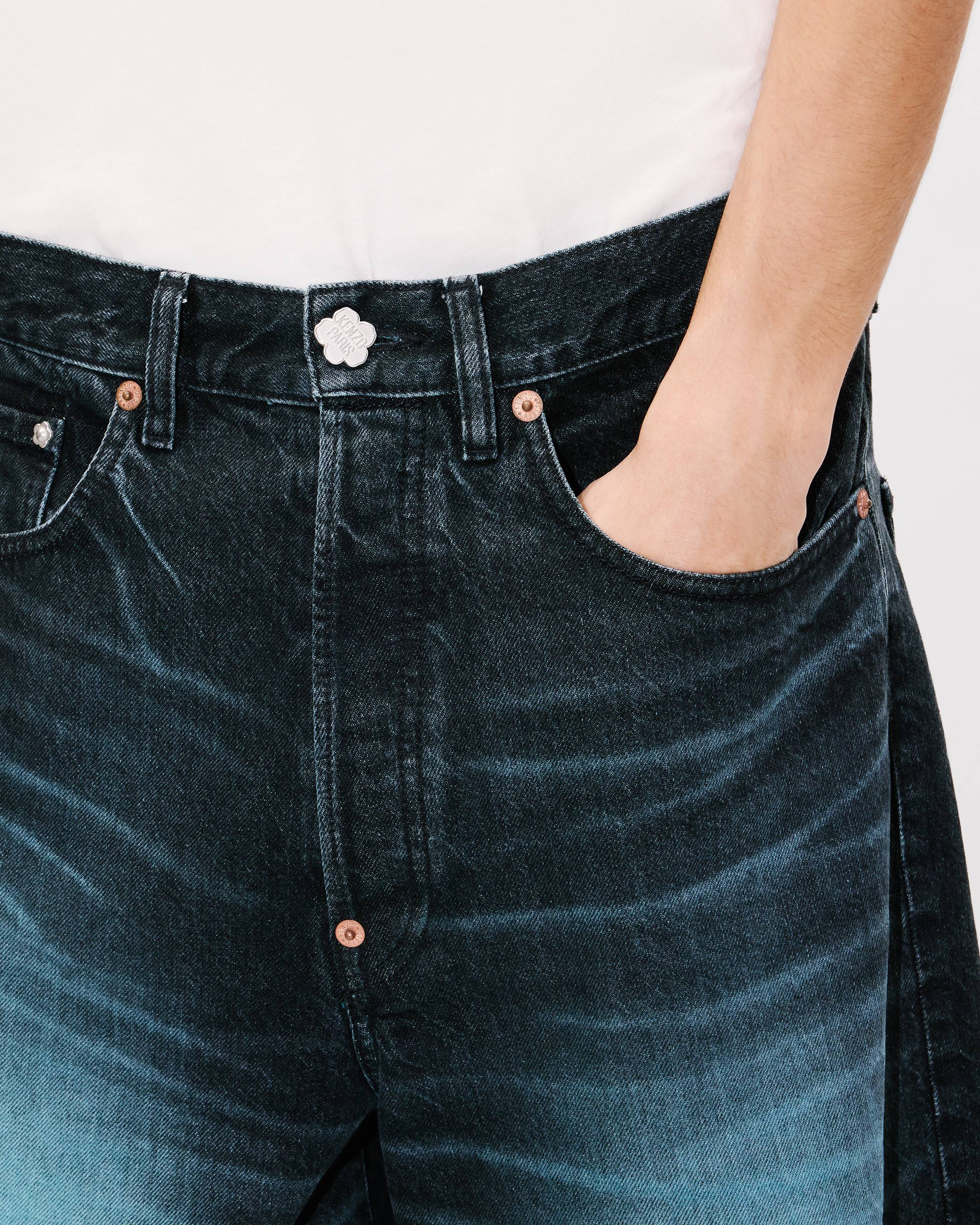 Turn up wide fit jeans in japanese denim