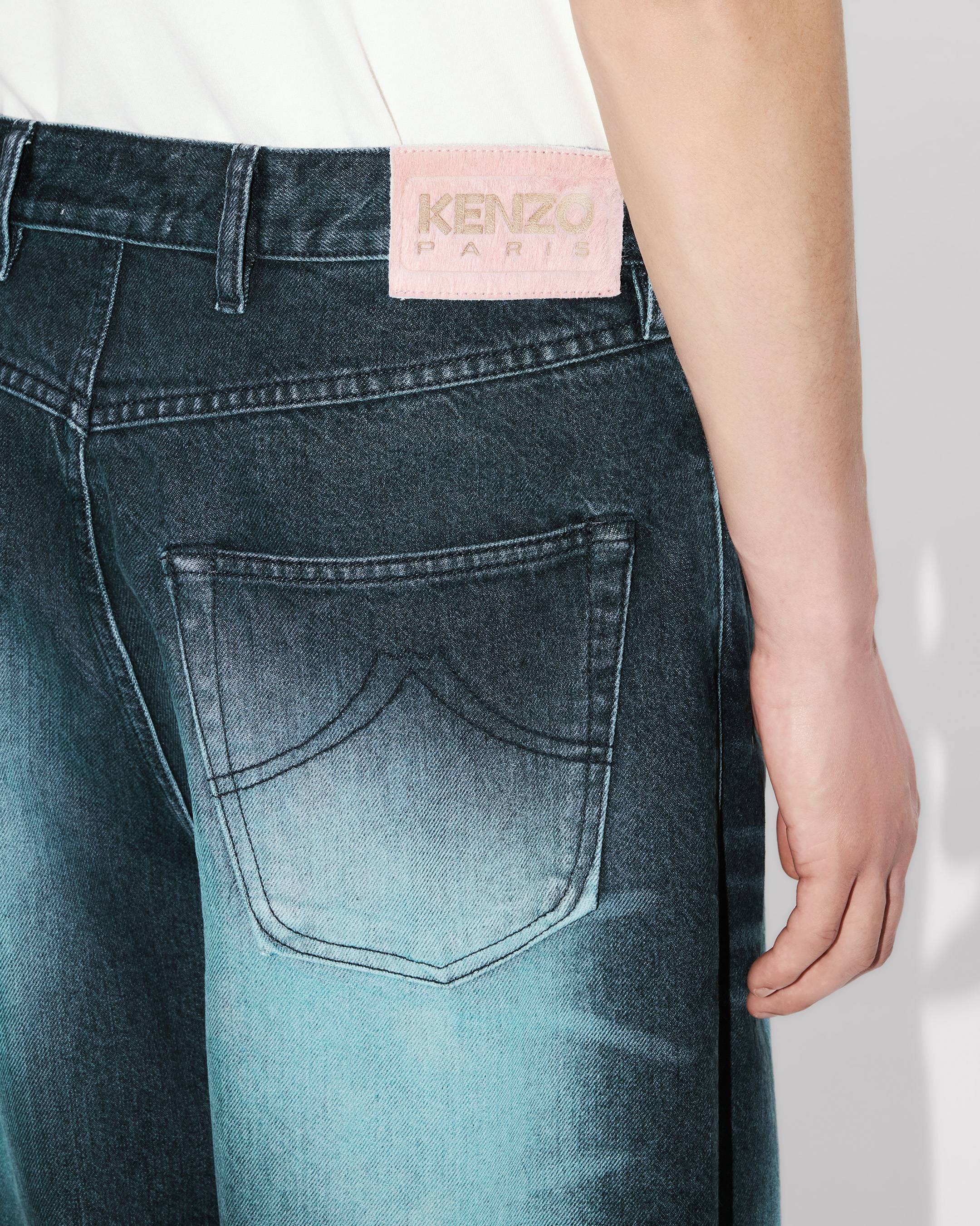 Turn up wide fit jeans in japanese denim