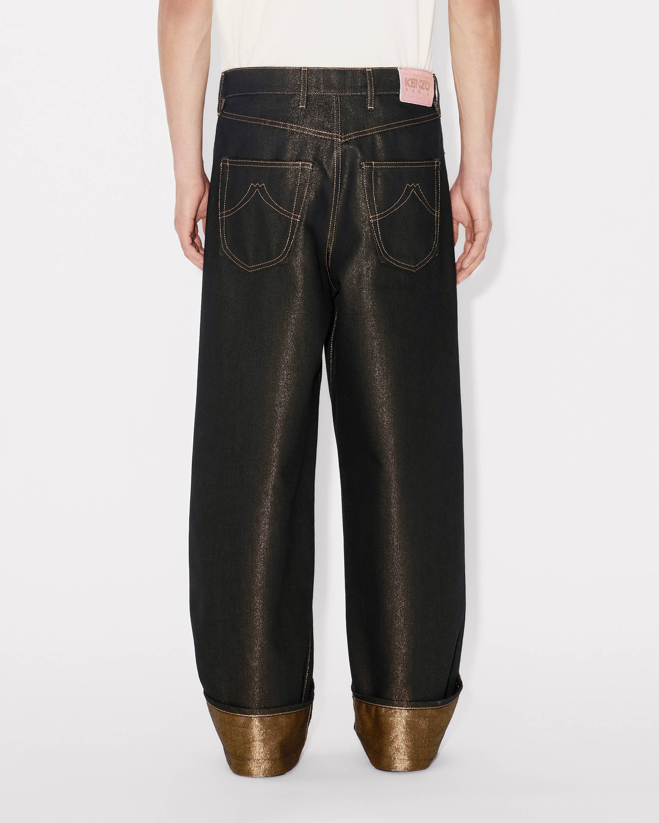 ターンアップ ワイド フィット ジーンズ イン ジャパニーズ デニム