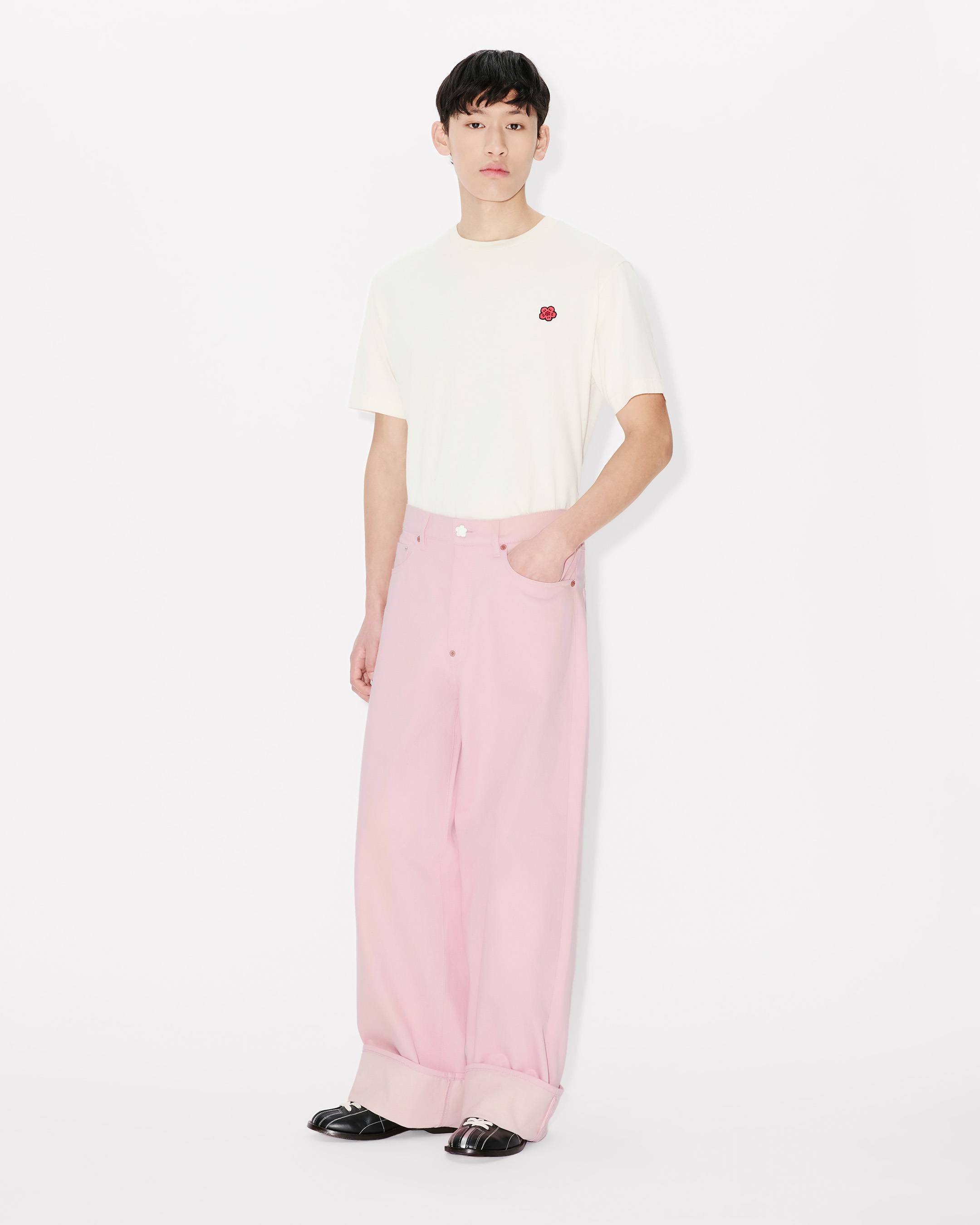 ターンアップワイド フィット ジーンズ イン ジャパニーズ デニム