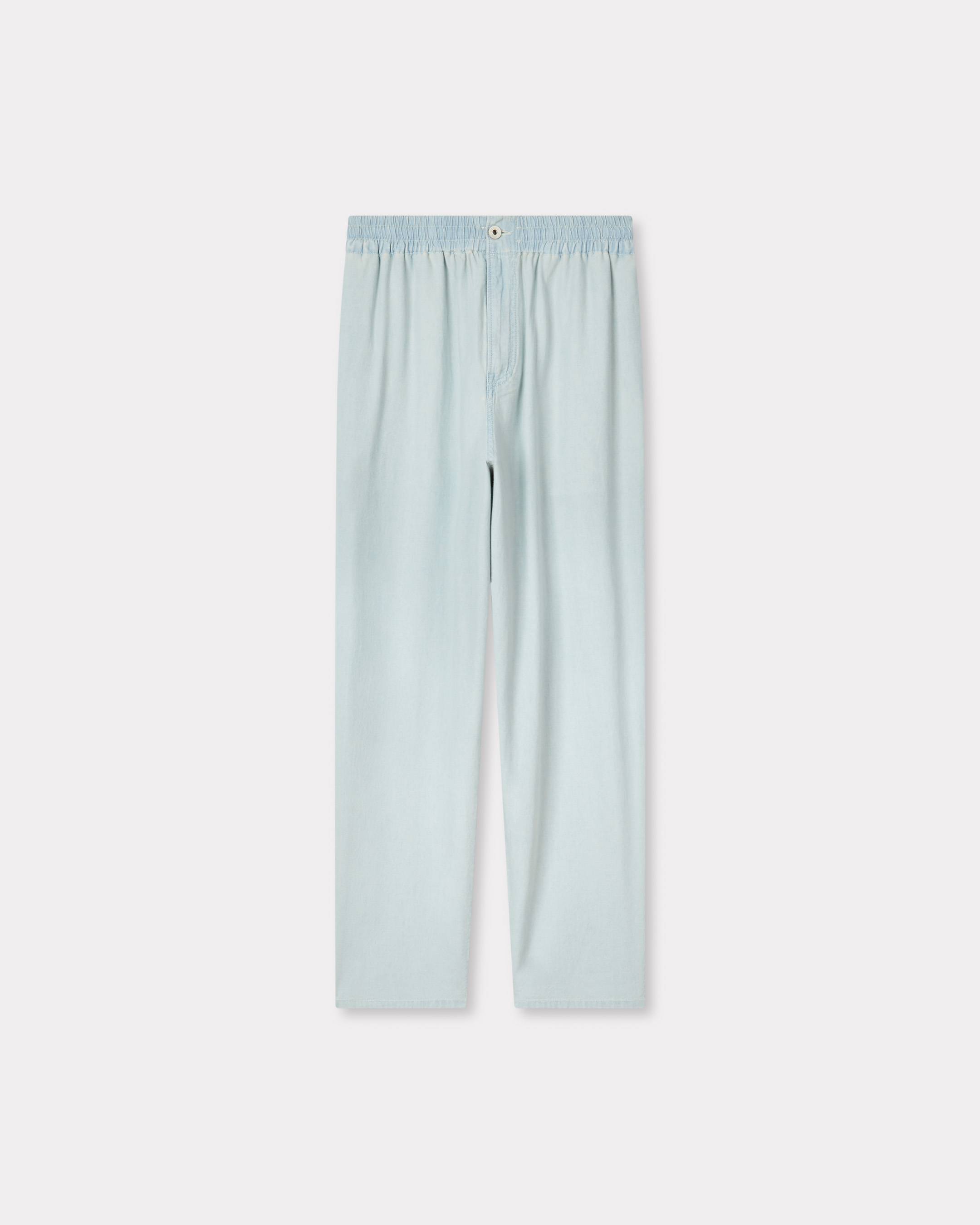 Jogpants in stone bleach chambray