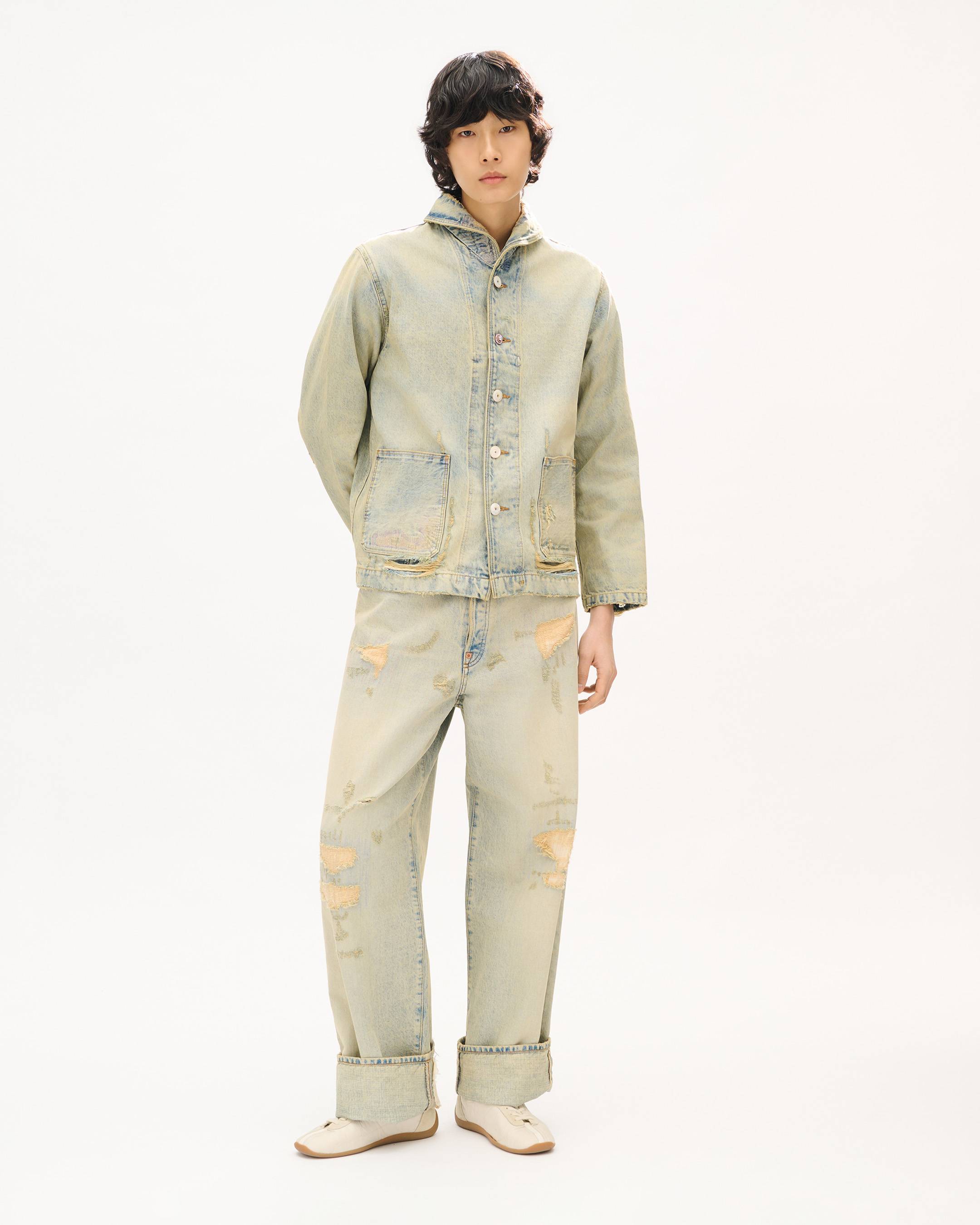 Shawl chore jacket in japanese denim | Men's | KENZO
