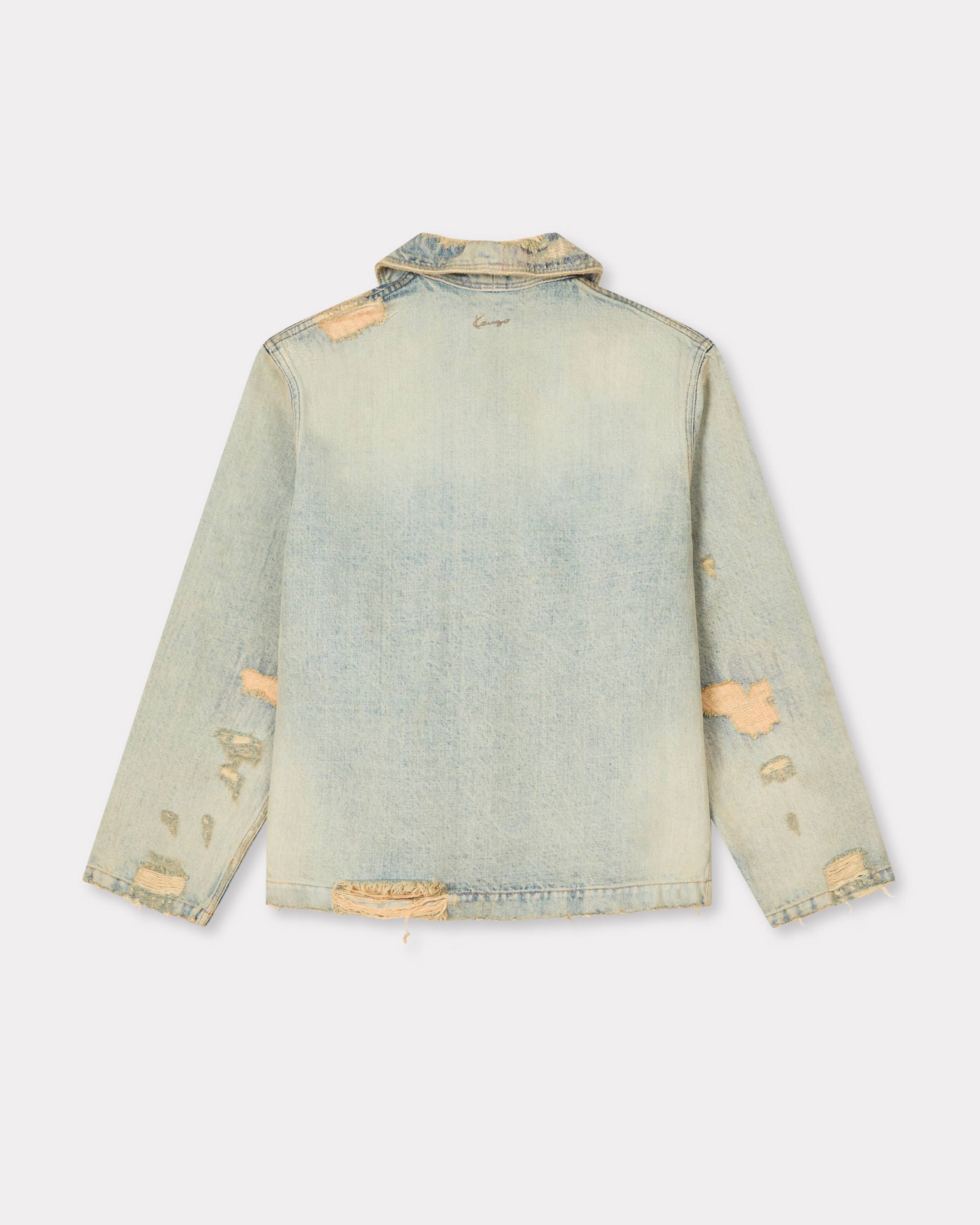 Chaqueta chore de cuello chal en denim japon&eacute;s