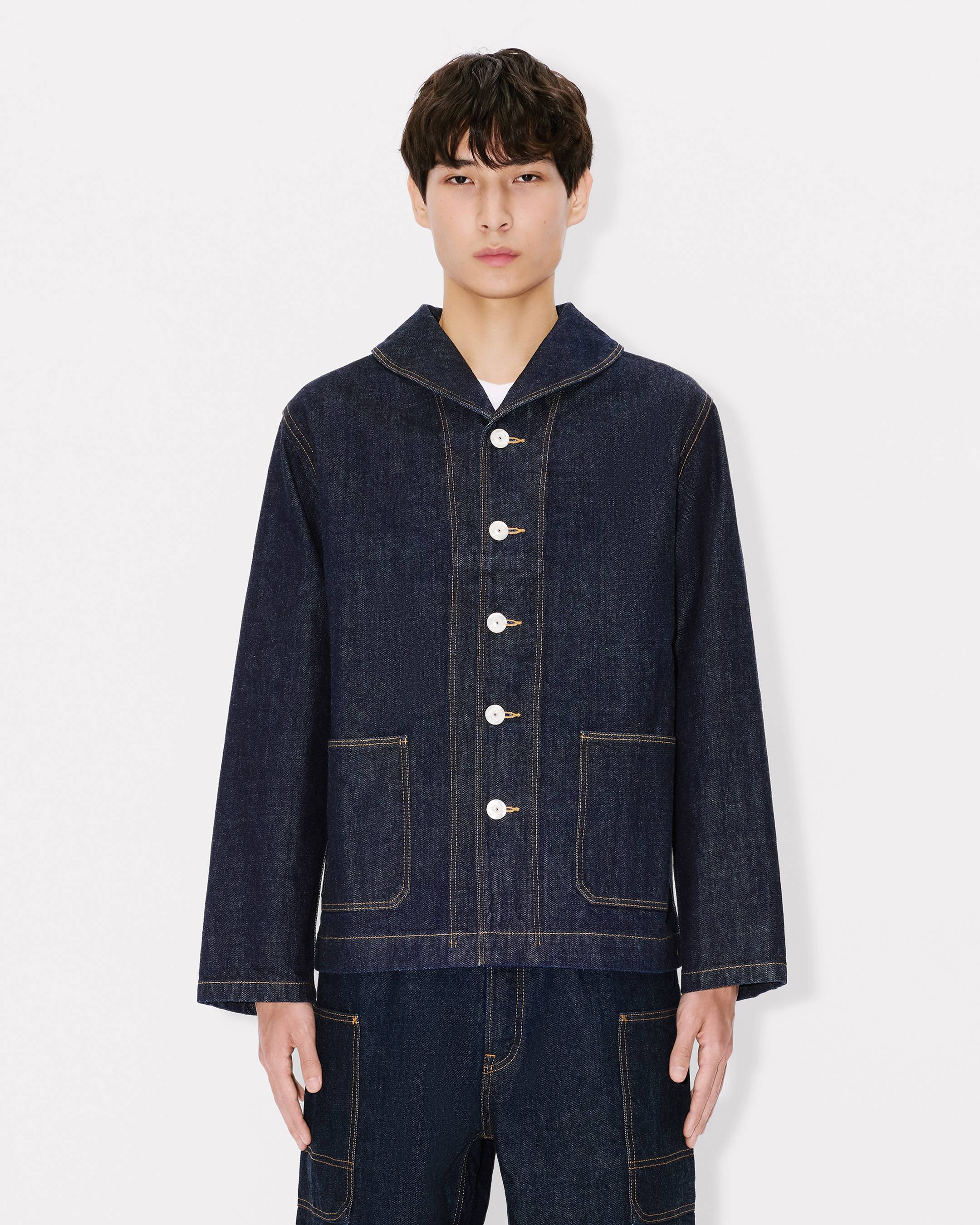 'KENZO Winter Holidays' shawl chore jacket japanese denim