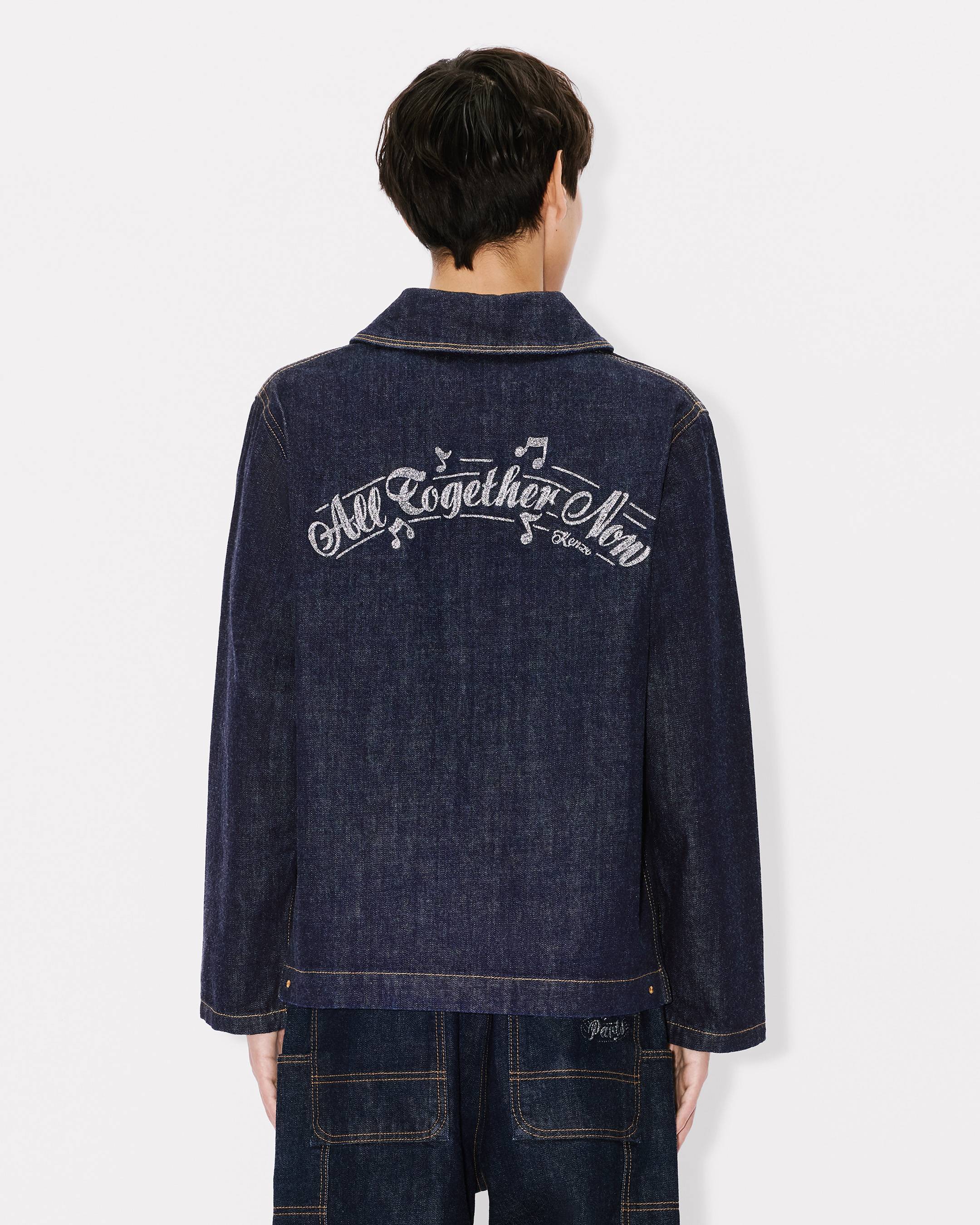 'KENZO Winter Holidays' shawl chore jacket in japanese denim