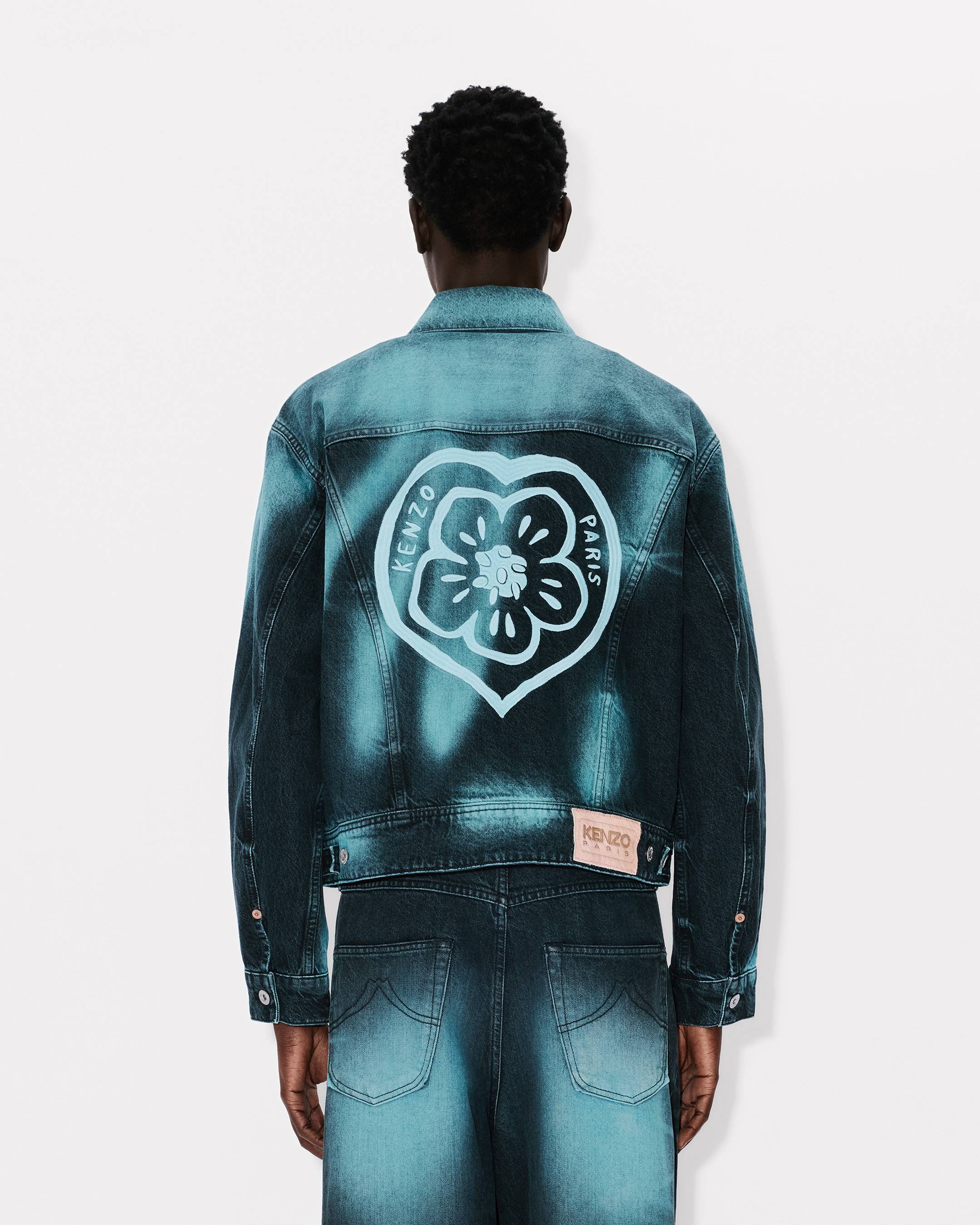 'KENZO Boke Heart' oversized trucker jacket in japanese denim