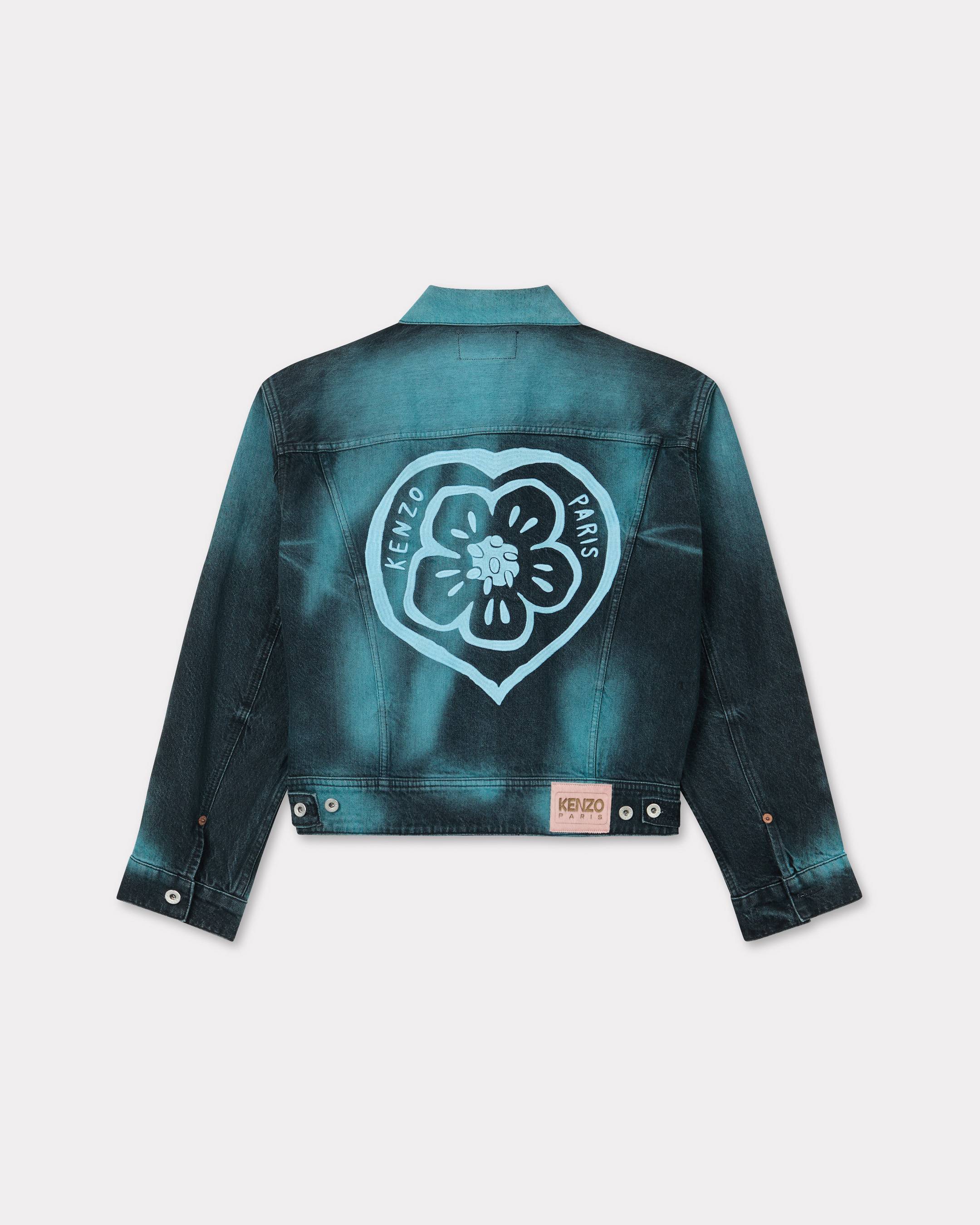 'KENZO Boke Heart' oversized trucker jacket in japanese denim