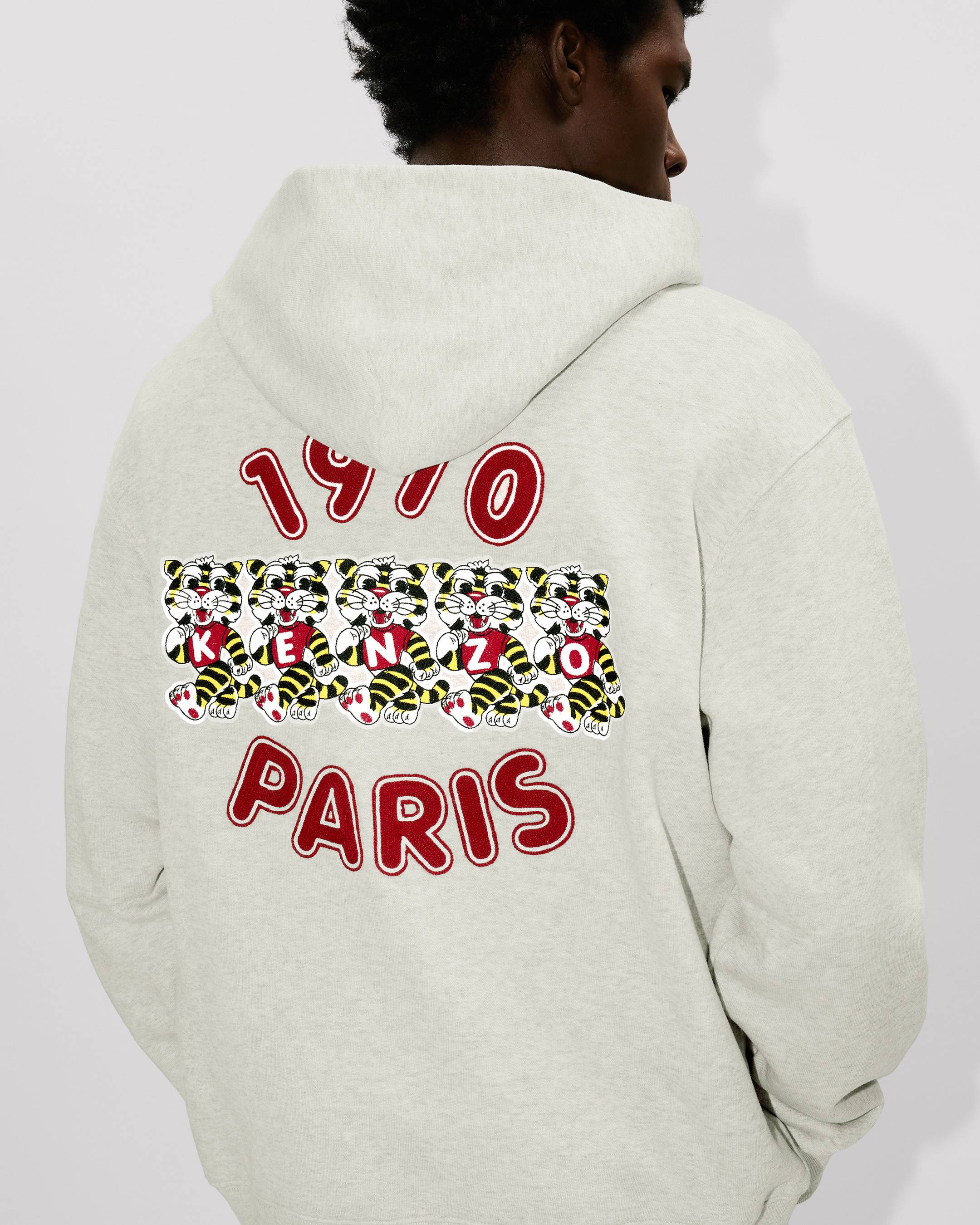 'KENZO Wild Tiger' embroidered hoodie in cotton