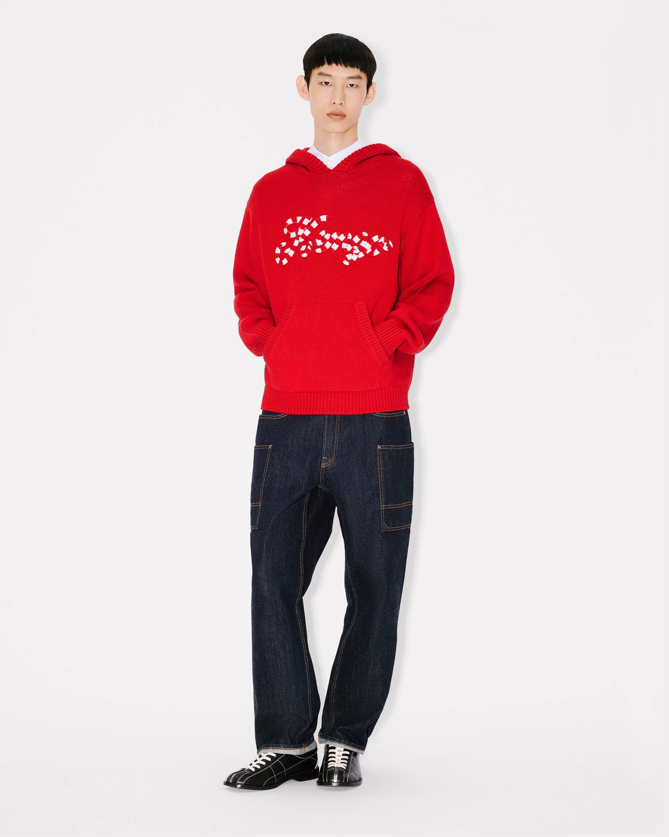 'KENZO Winter Holidays' embroidered hoodie cardigan cotton and wool