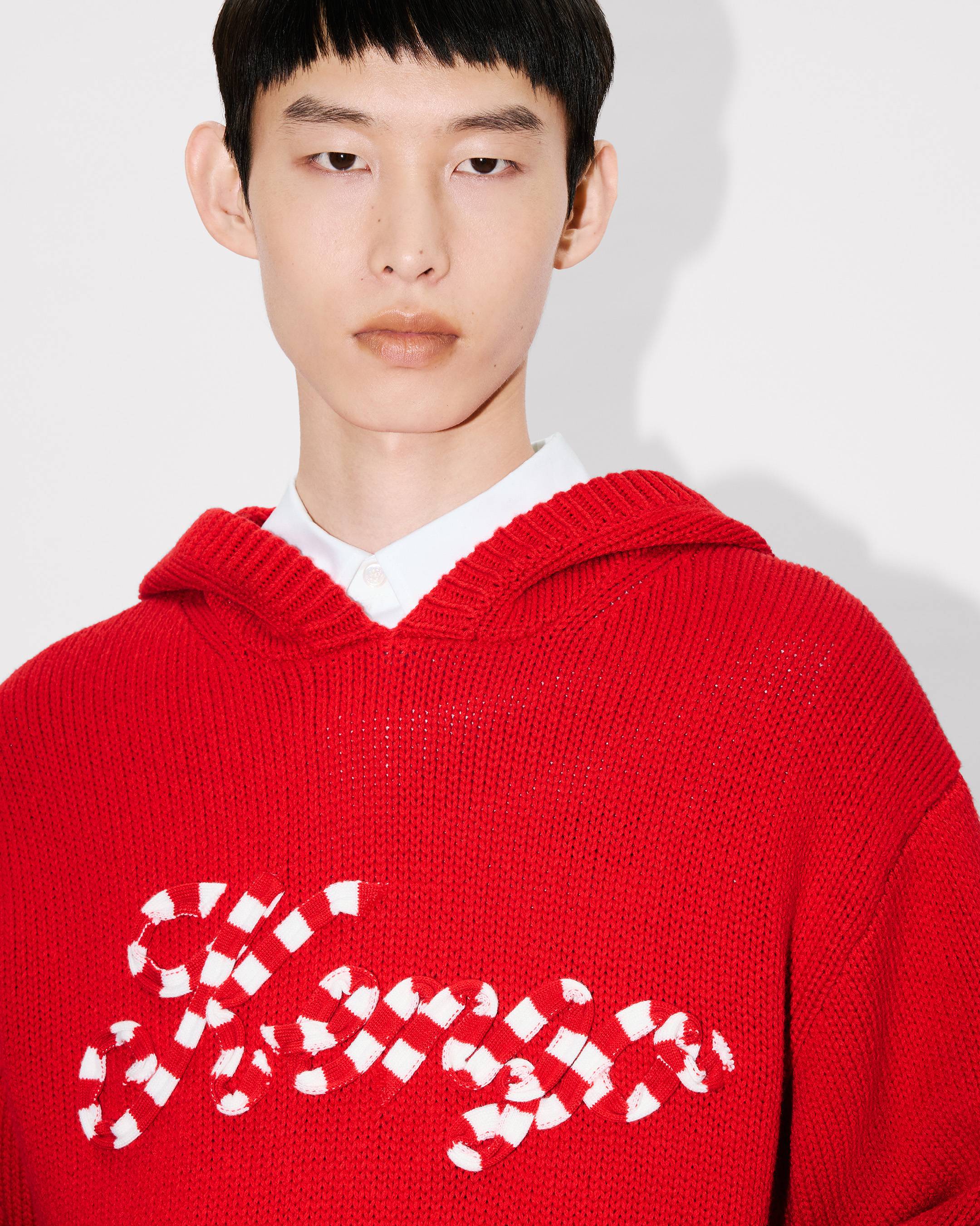 'KENZO Winter Holidays' embroidered hoodie cardigan cotton and wool