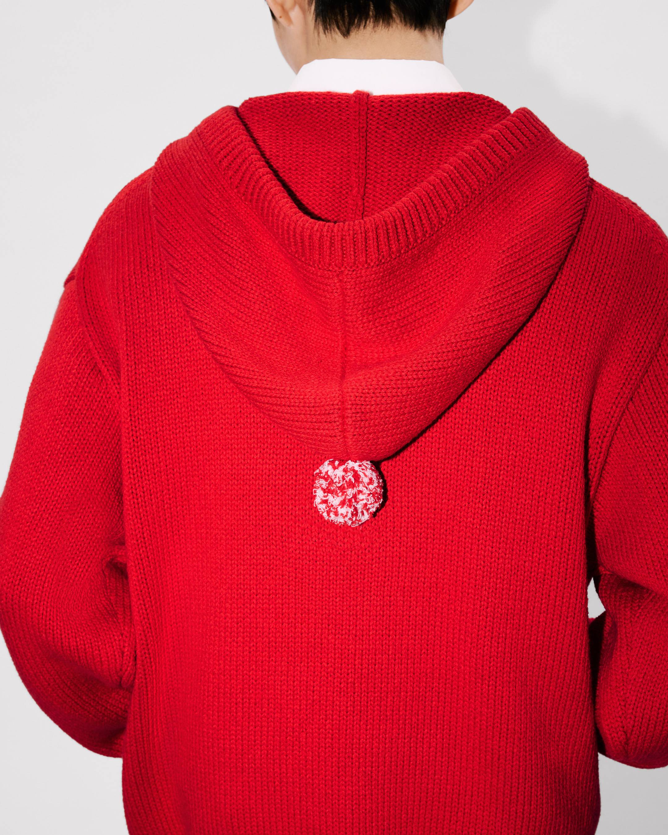 'KENZO Winter Holidays' embroidered hoodie cardigan cotton and wool