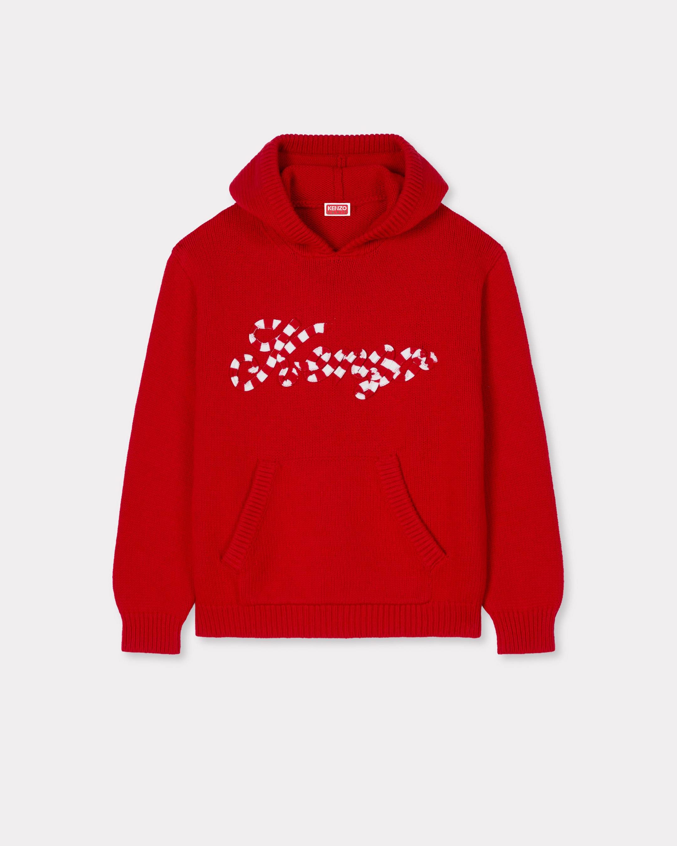 'KENZO Winter Holidays' embroidered hoodie cardigan cotton and wool