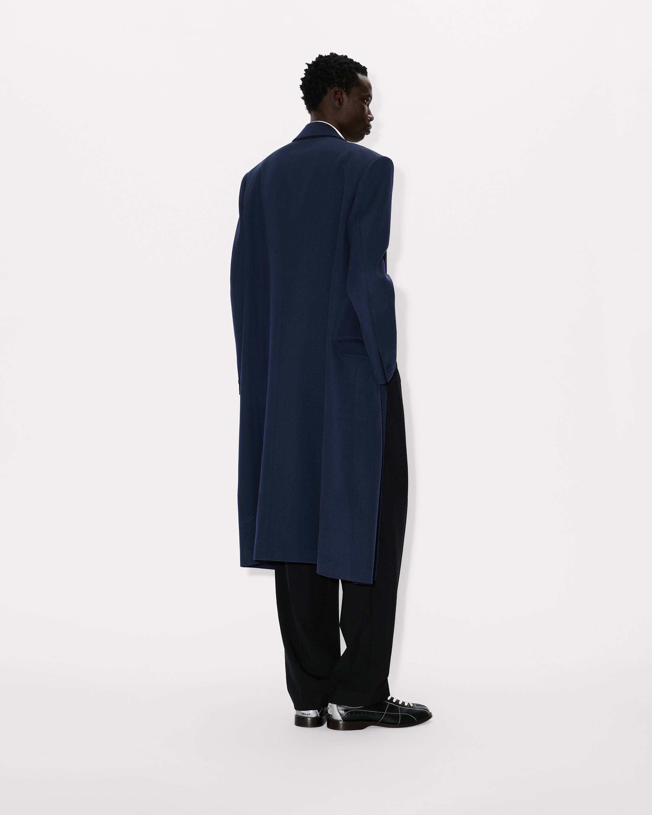 Shawl lapel tailored coat in virgin wool