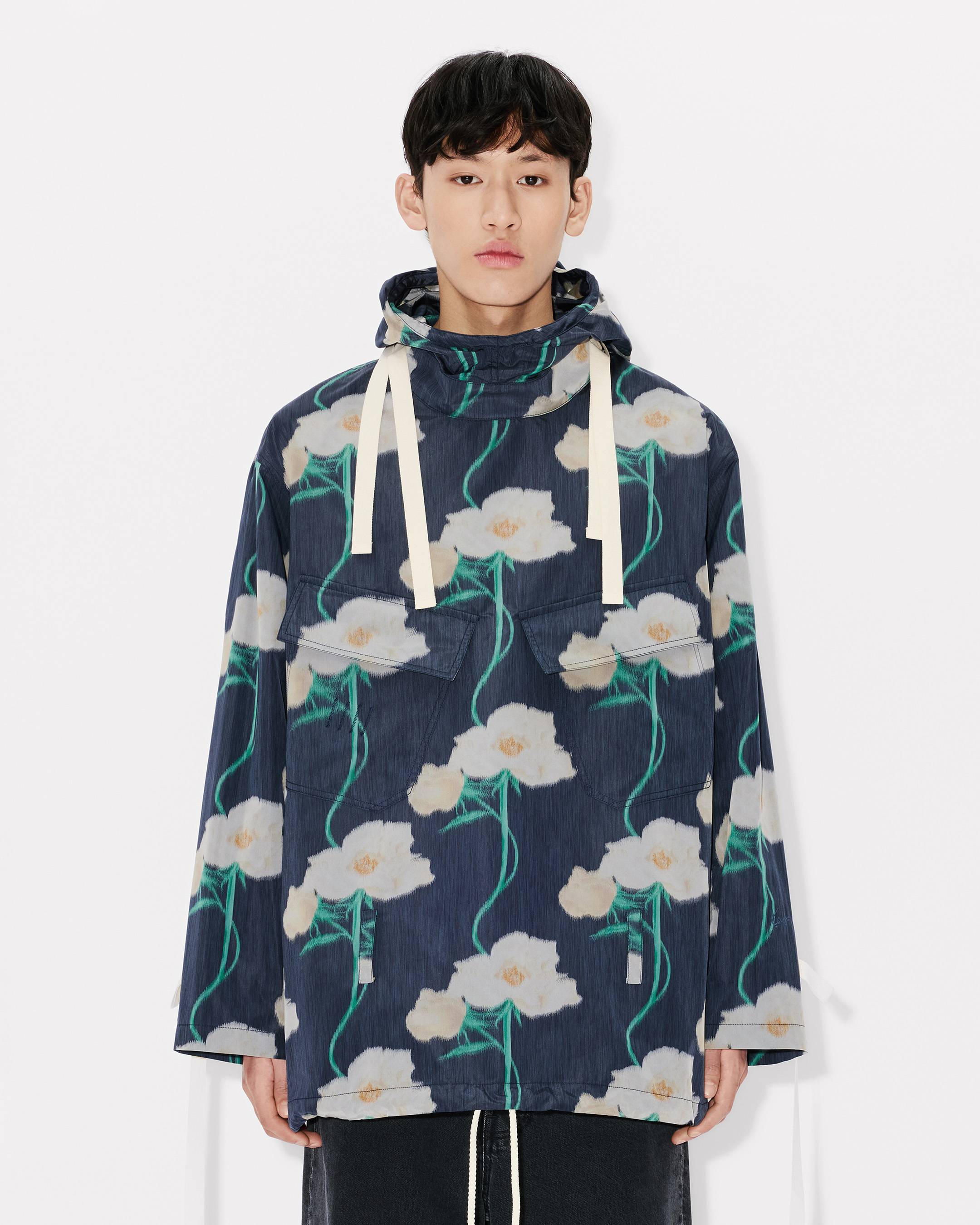 'KENZO Archive Rose' military parka in technical taffeta