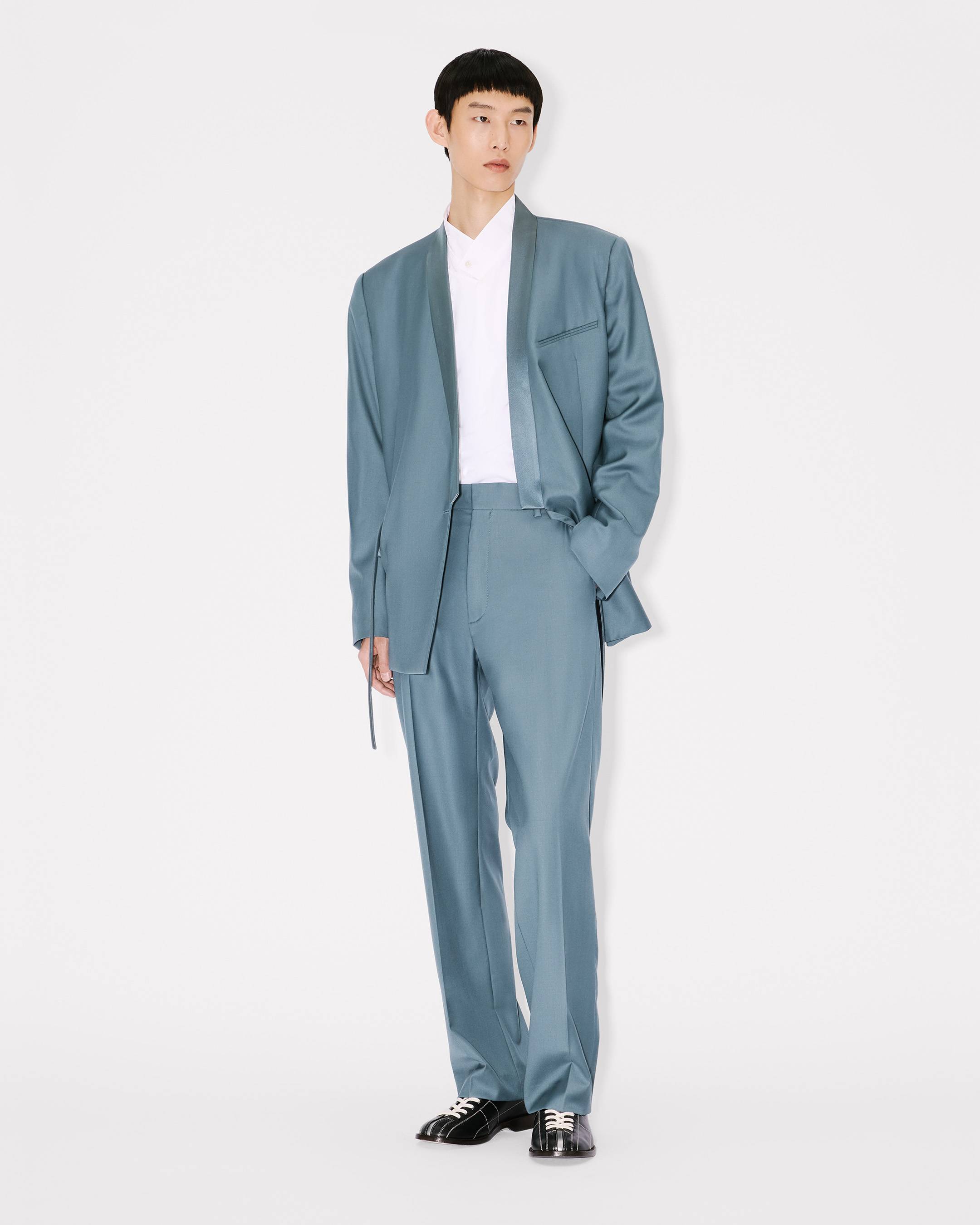 Straight tailored pants in virgin wool