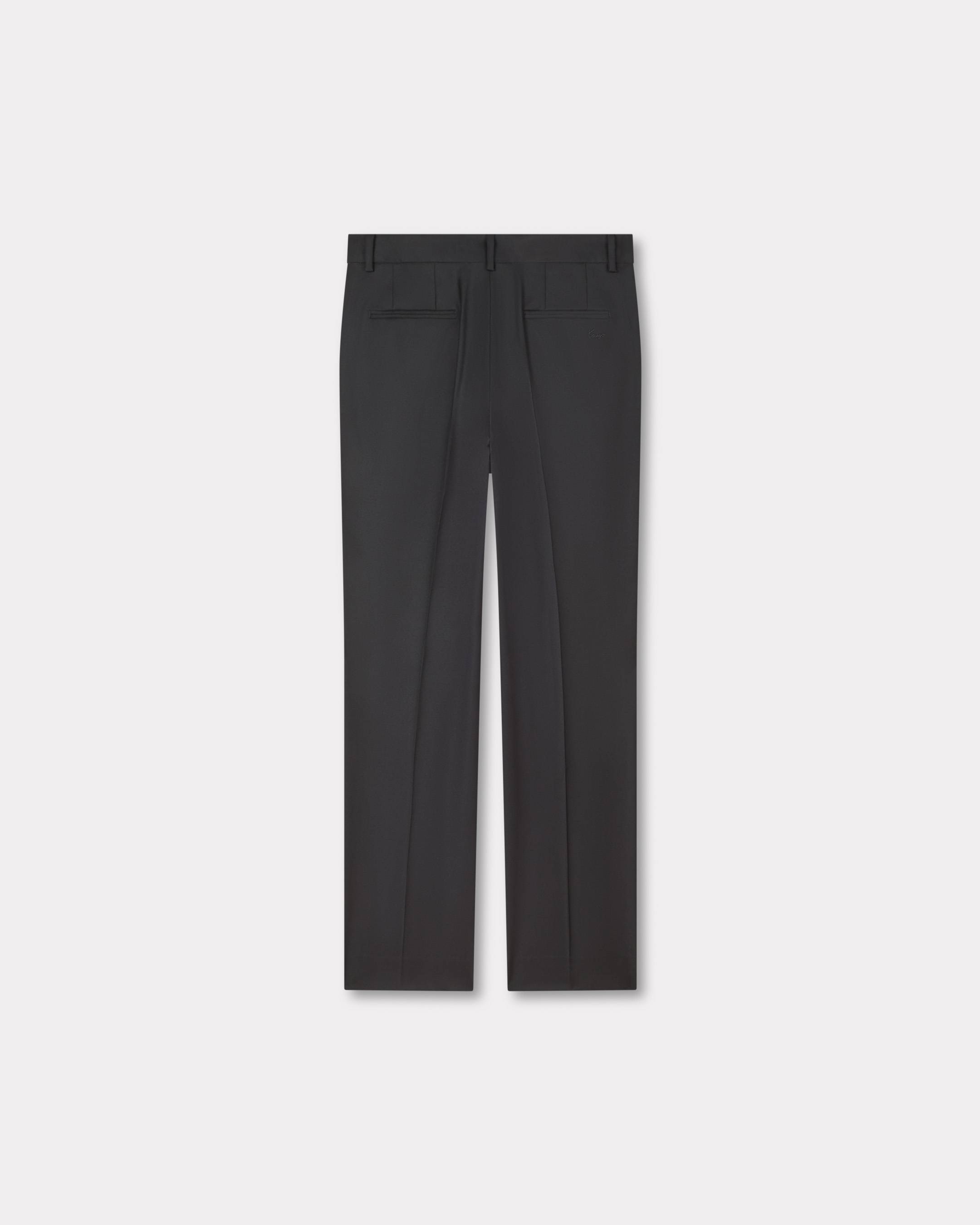 Pantal&oacute;n sastre recto plisado de lana virgen