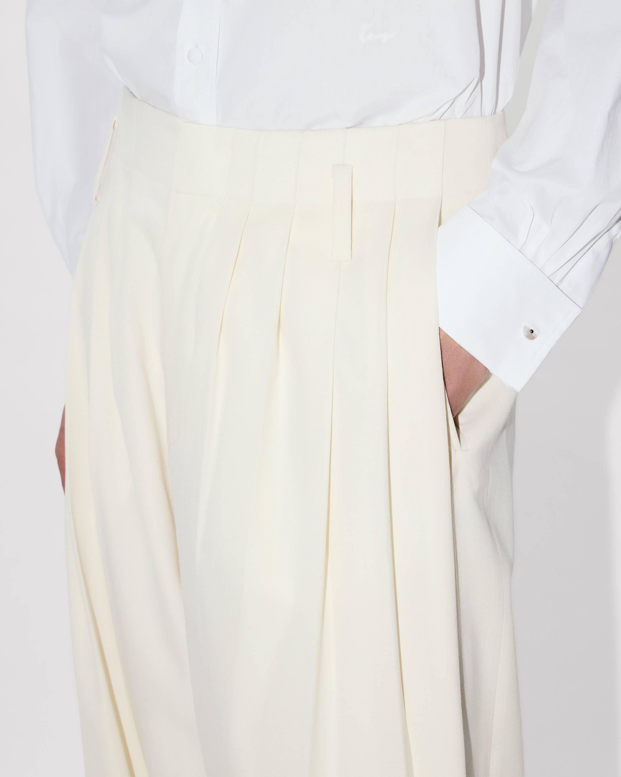 Pleated pants in virgin wool