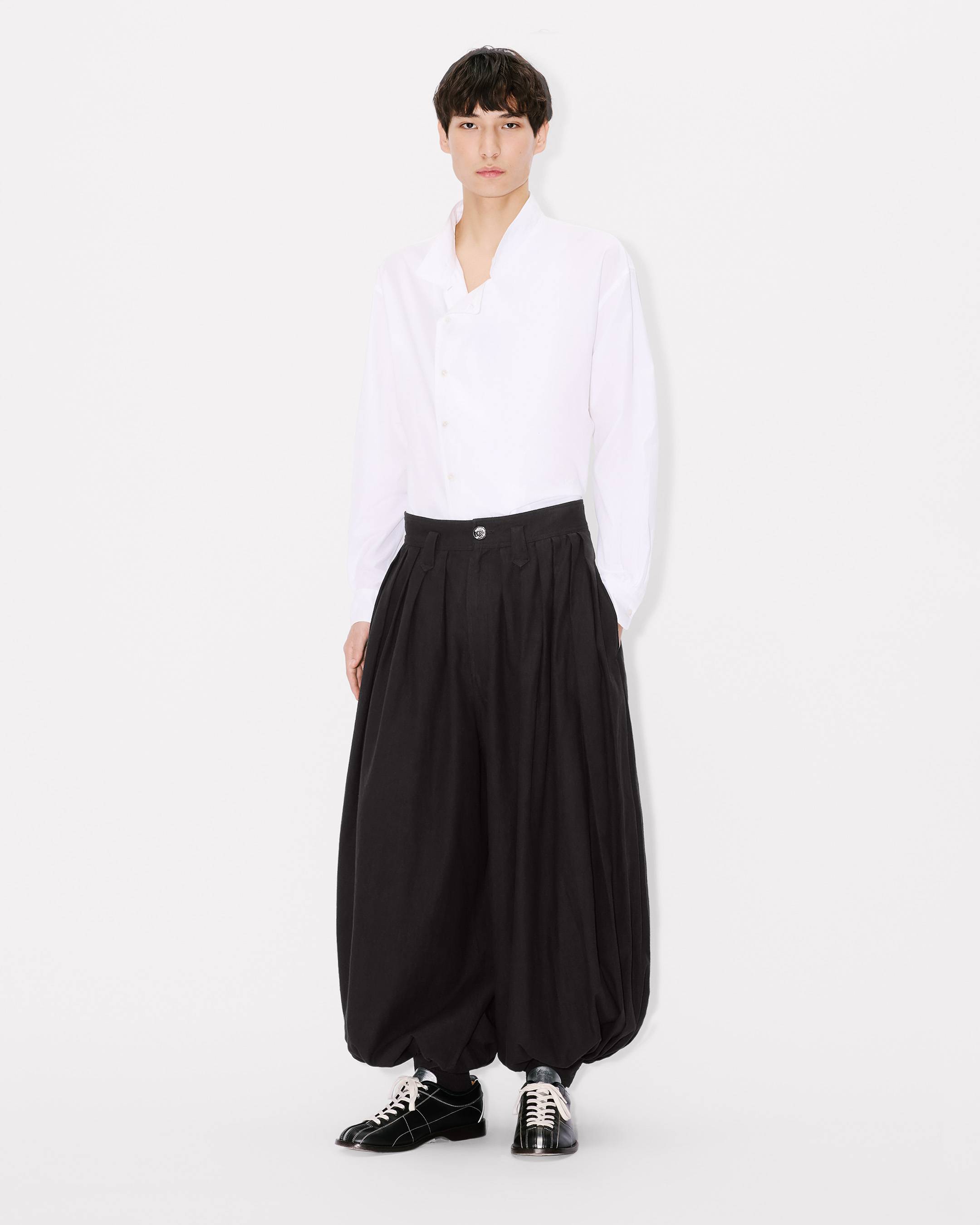 Pantalon ballon en coton et chanvre