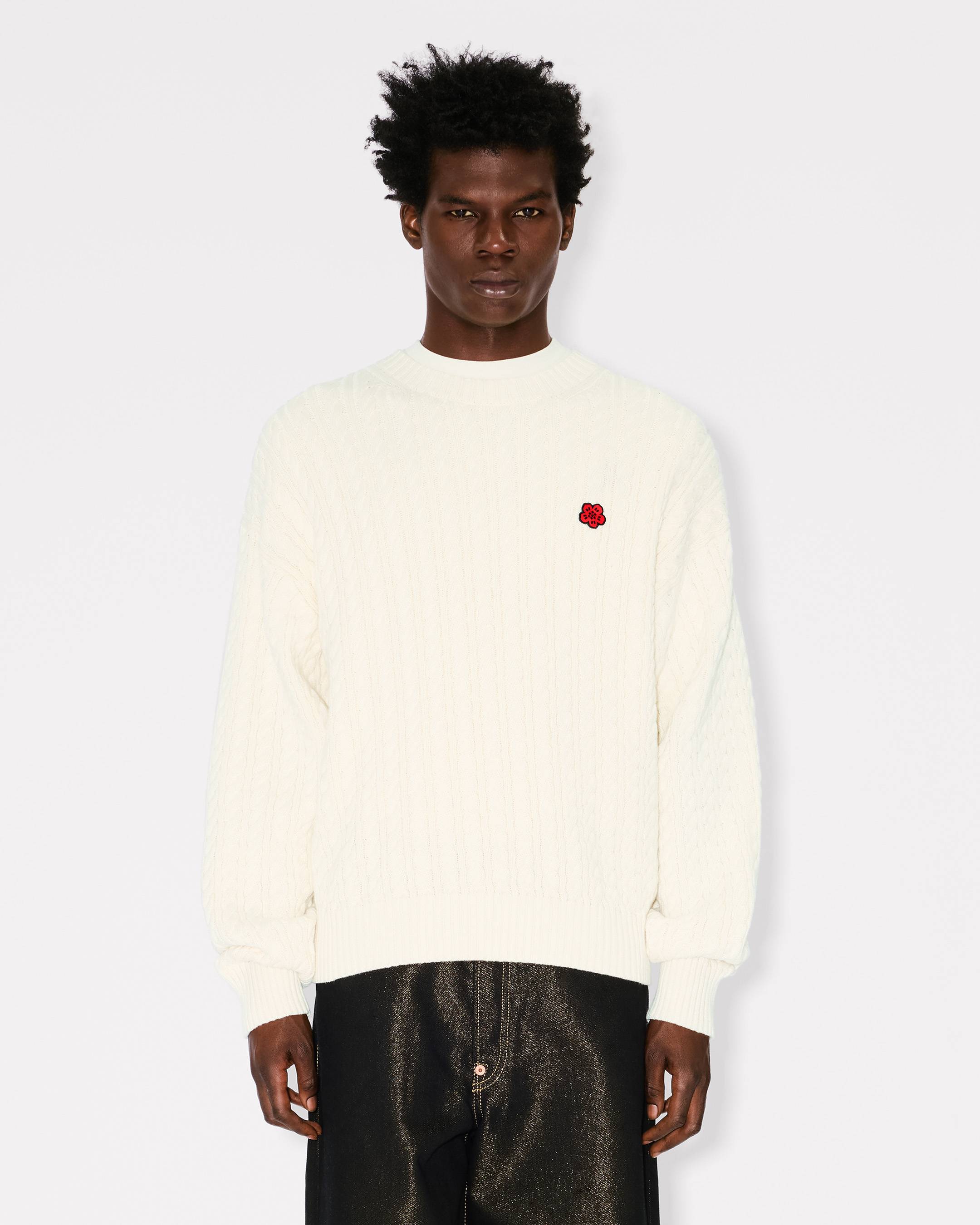 'Boke Flower' knit jumper in cotton wool