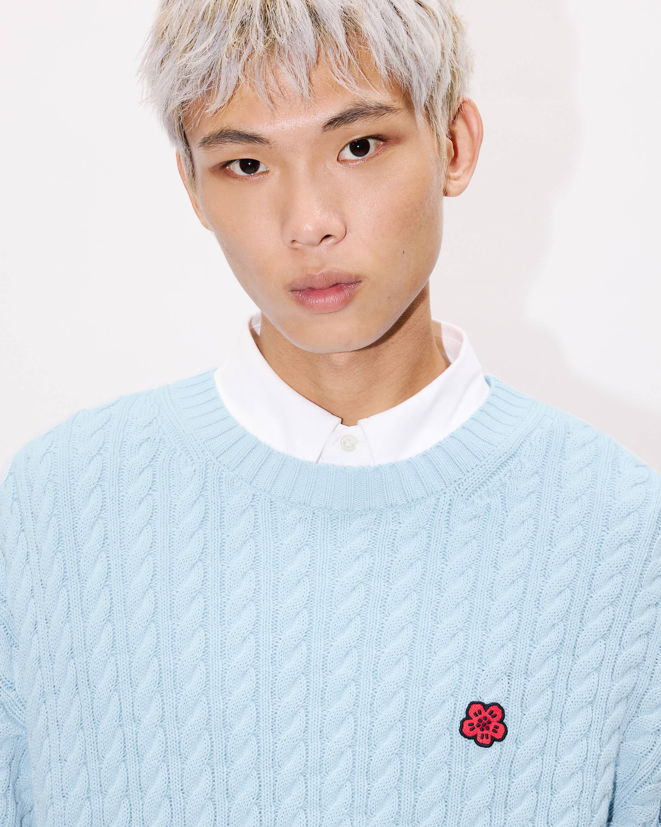 'Boke Flower' knit jumper in cotton wool