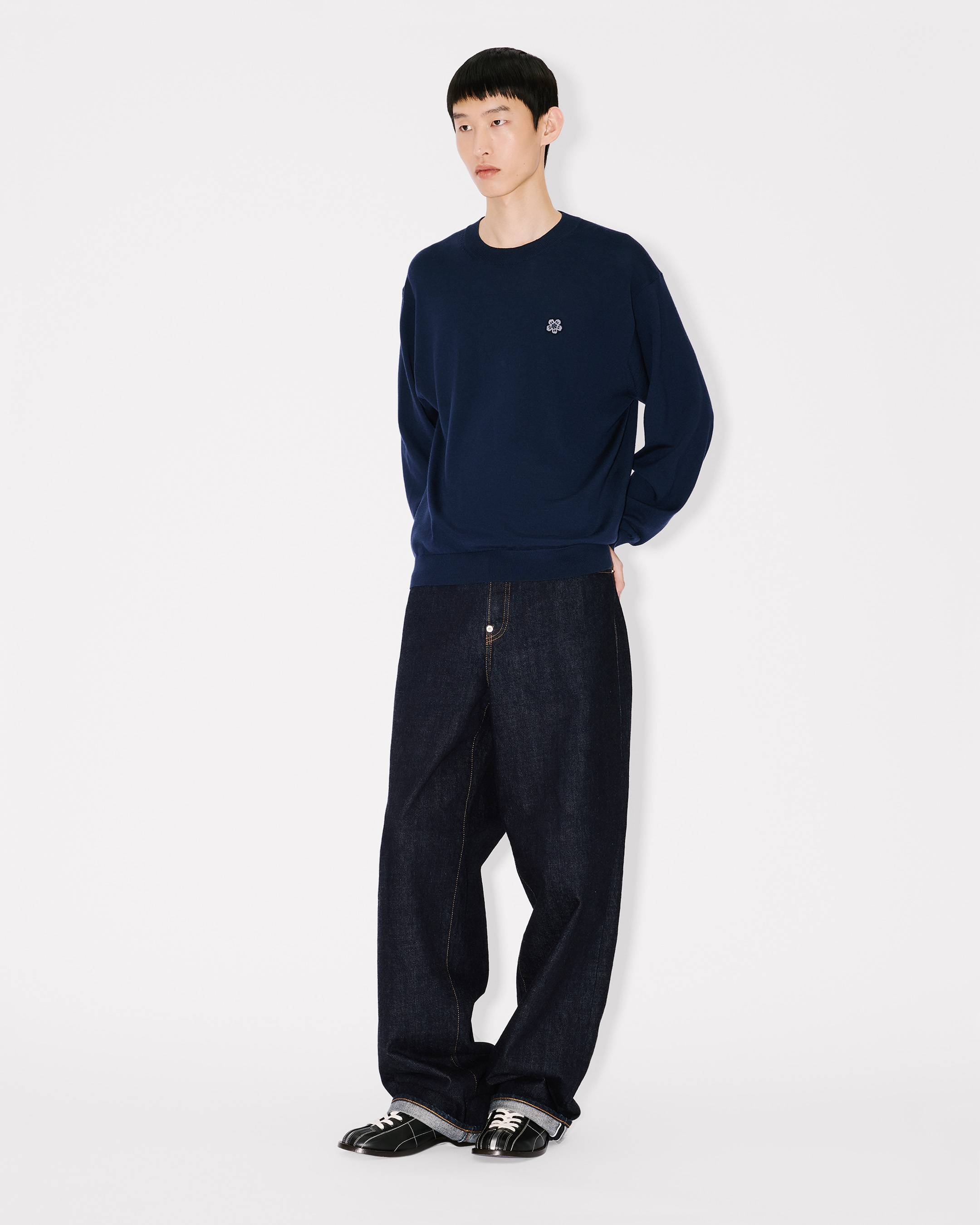 'Boke Flower' embroidered jumper in merino wool